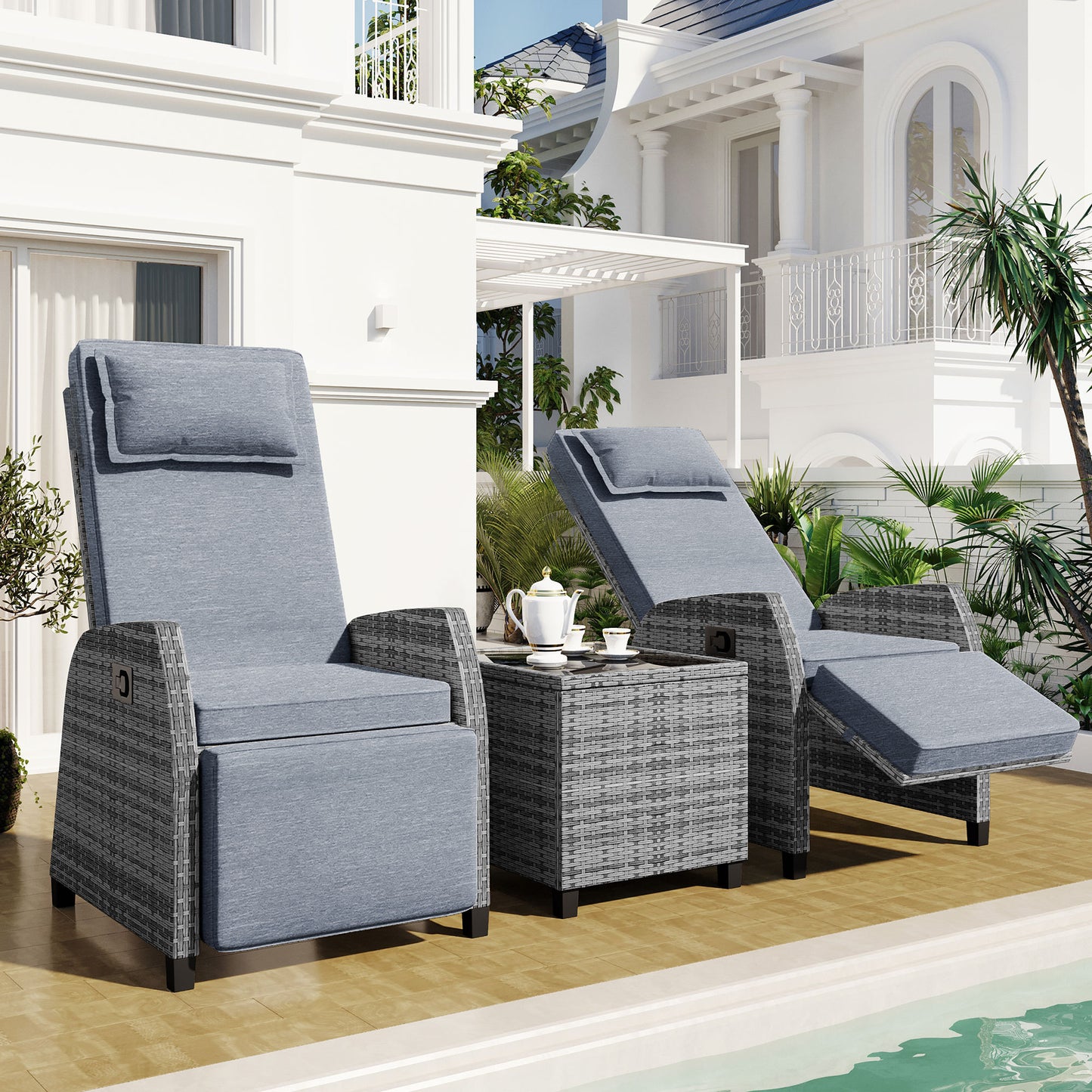 Outdoor Two-person Combination, Coffee Table, Adjustable