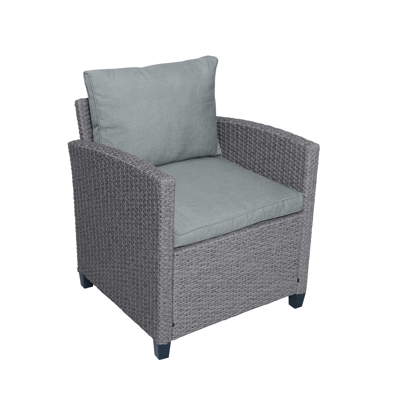 6-Piece Outdoor Wicker Set Patio Sofa, Chair, Stools, Table