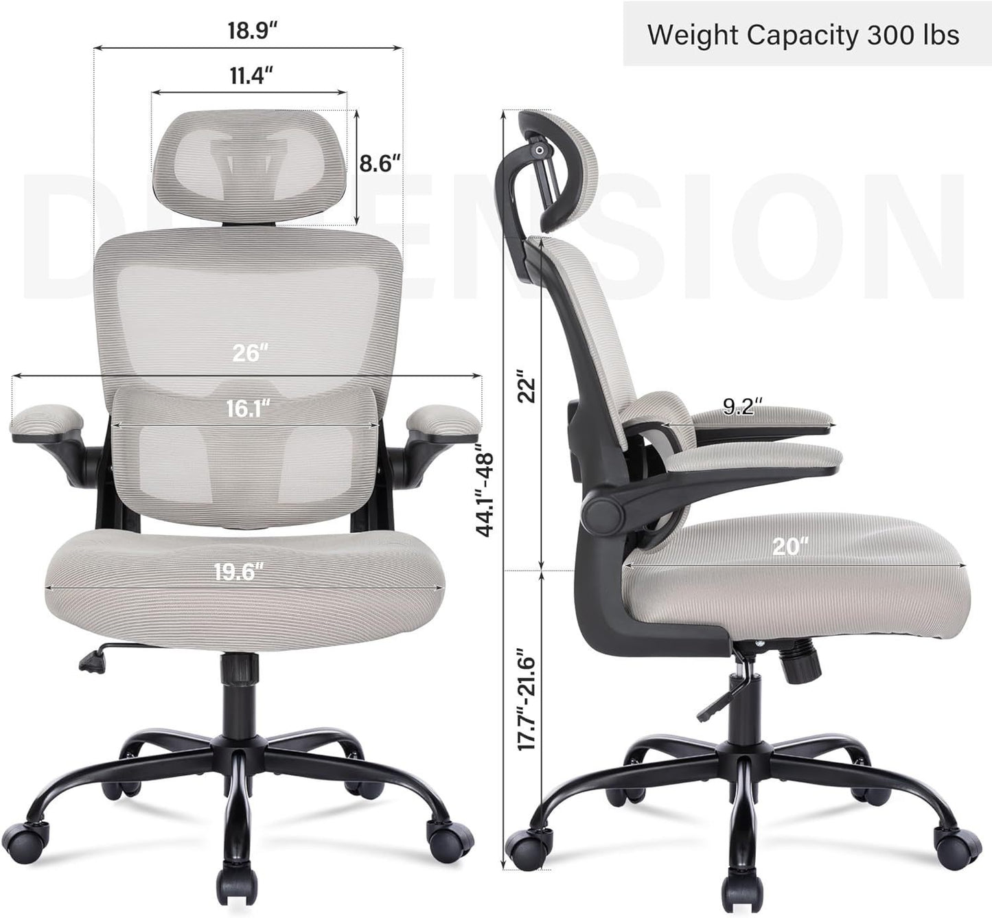 Ergonomic Mesh Office Chair, 3D Adjustable Lumbar Support