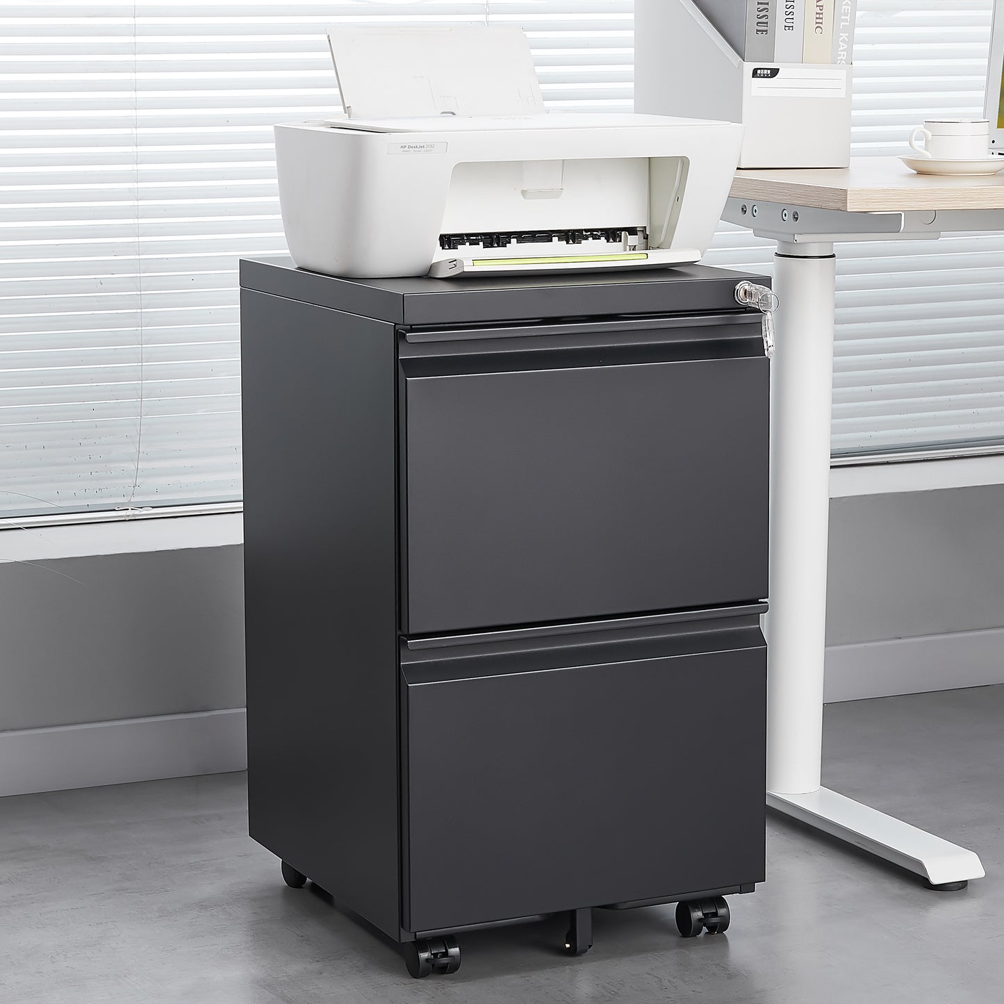 2 Drawer File Cabinet with Lock