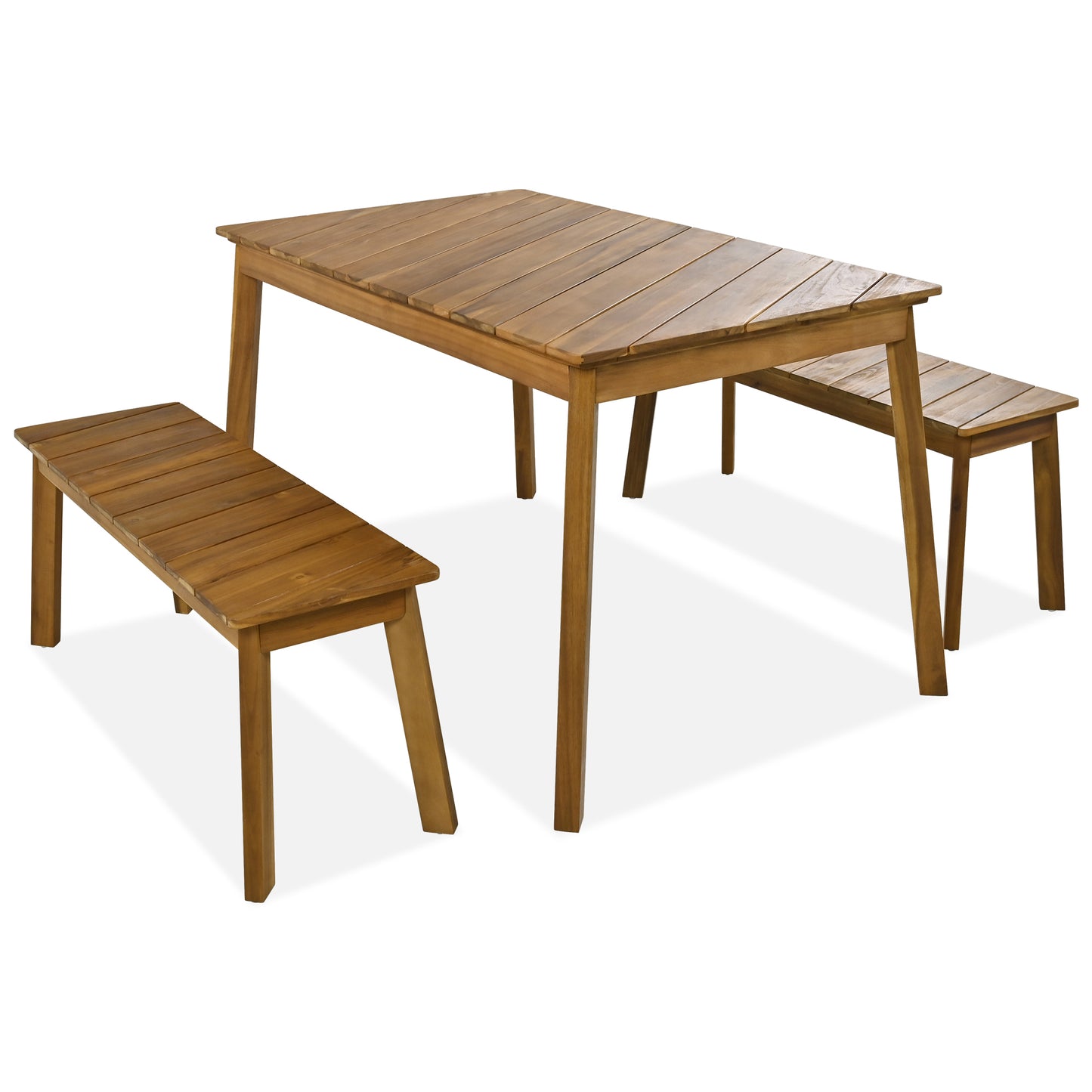 3 Pieces Acacia Wood Dining Set For Outdoor & Indoor Furniture