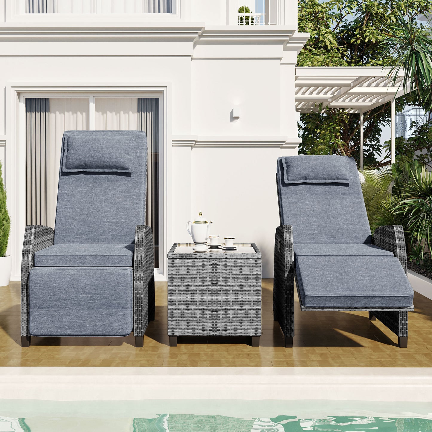Outdoor Two-person Combination, Coffee Table, Adjustable