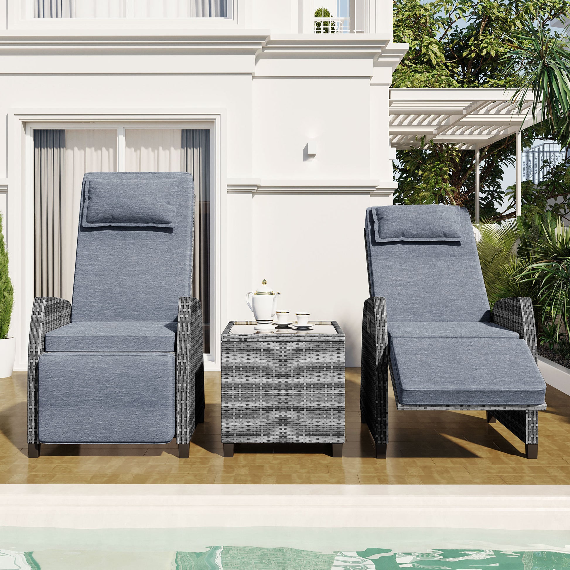 Outdoor Two-person Combination, Coffee Table, Adjustable