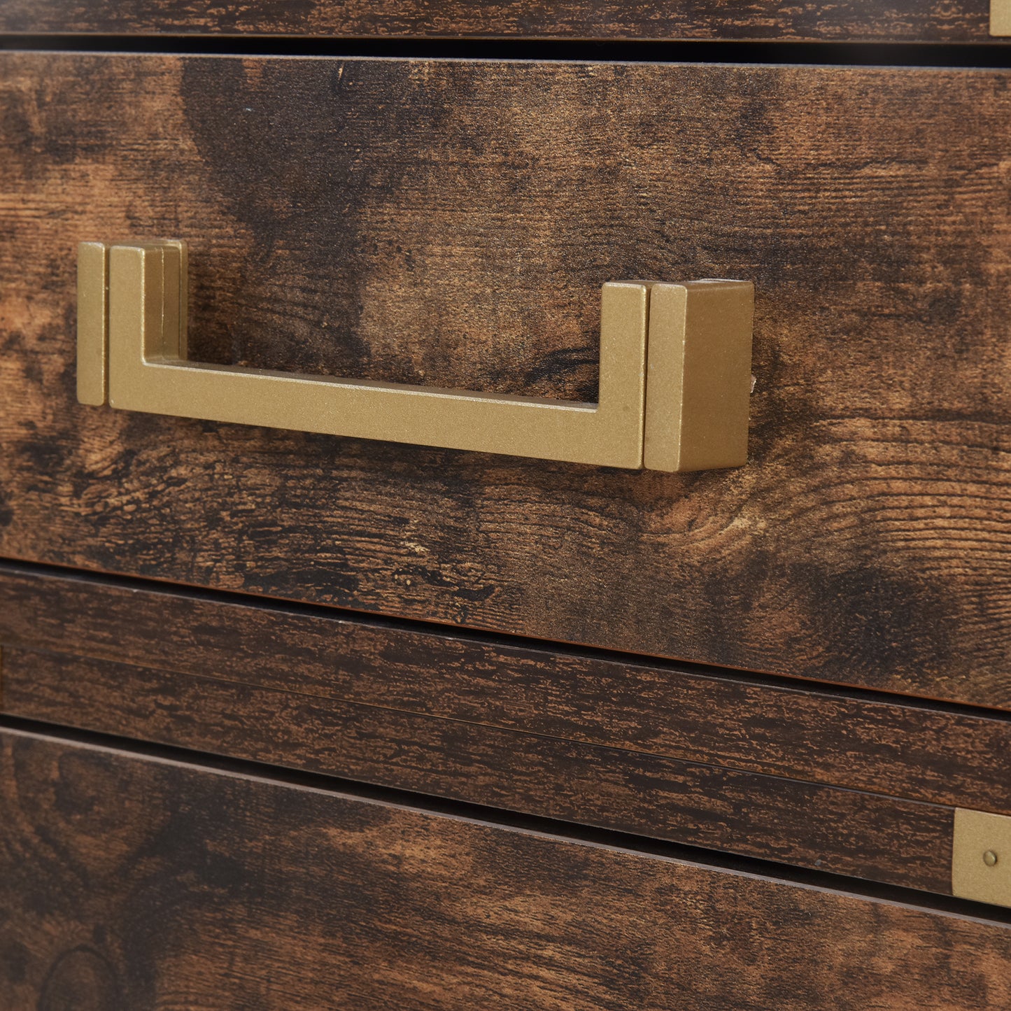Executive Desk Metal Edge with 2 file drawers, USB Ports and Outlets