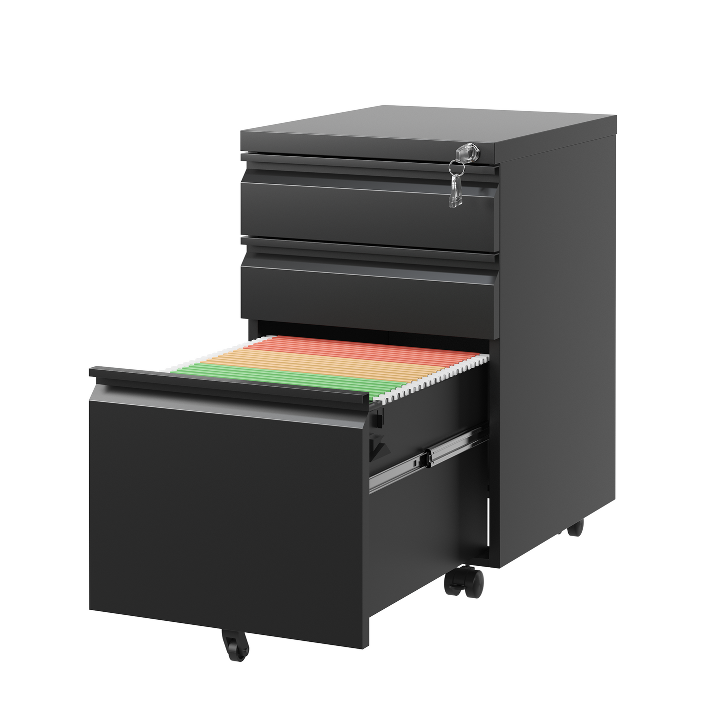 3 Drawer Mobile File Cabinet, Filing Cabinets for Home Office