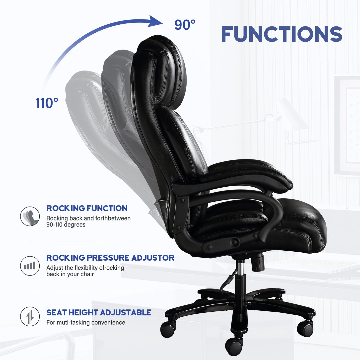 Executive Electric Airbag Heating High Back Computer Chair