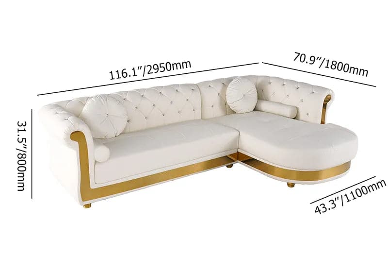 L-Shaped Sectional Sofa: 5-Seater Loveseat