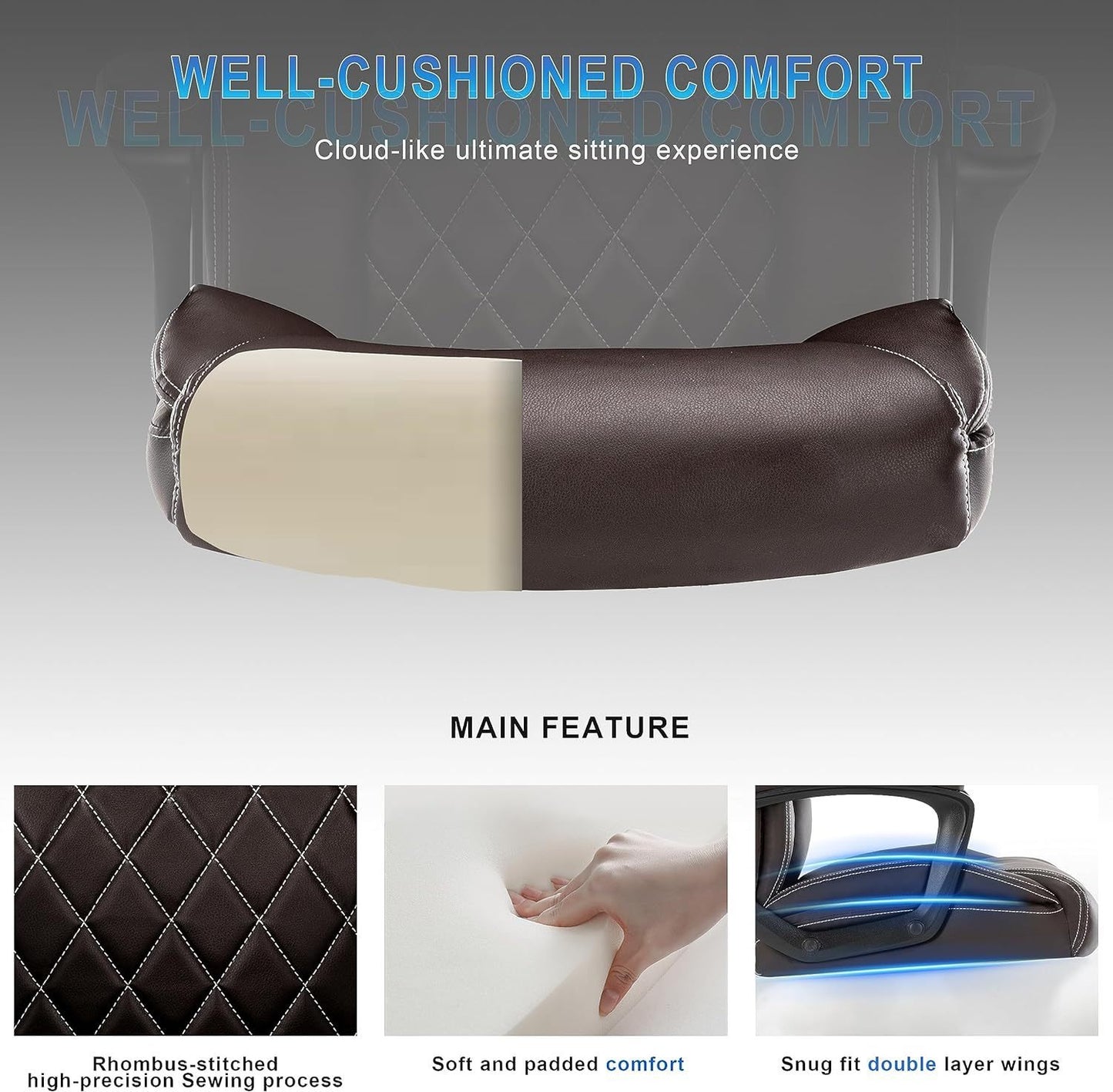 Computer Executive Office Chair Fixed Armrests-Ergonomic