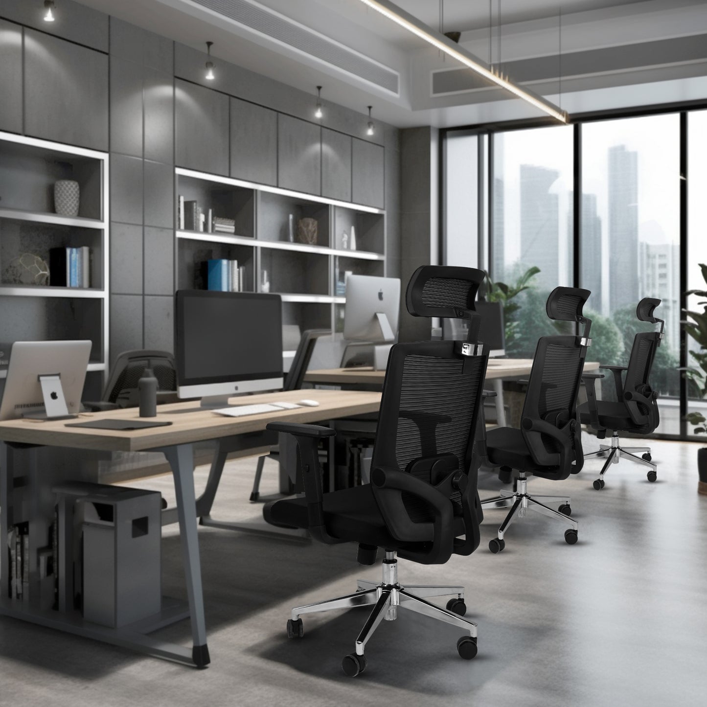 Ergonomic Office Chair, Adjustable Headrest, Lumbar Support,