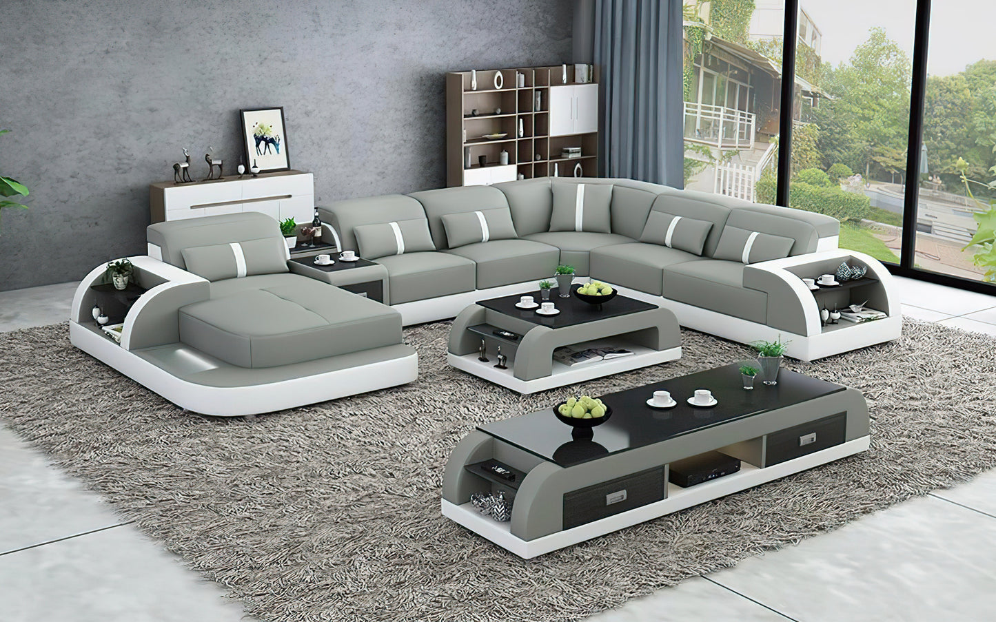 Modern LED Light Sectional Sofa