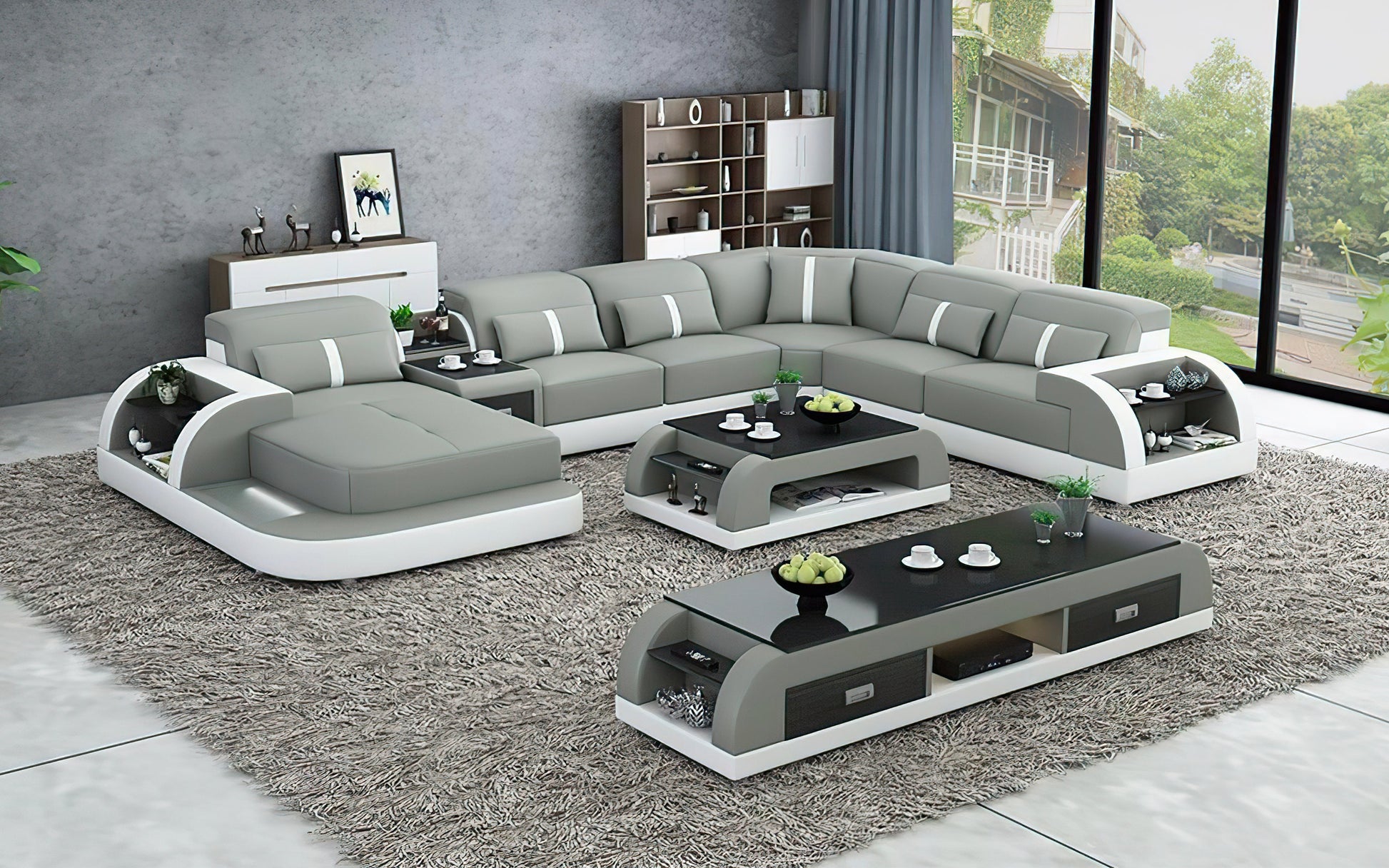 Modern LED Light Sectional Sofa