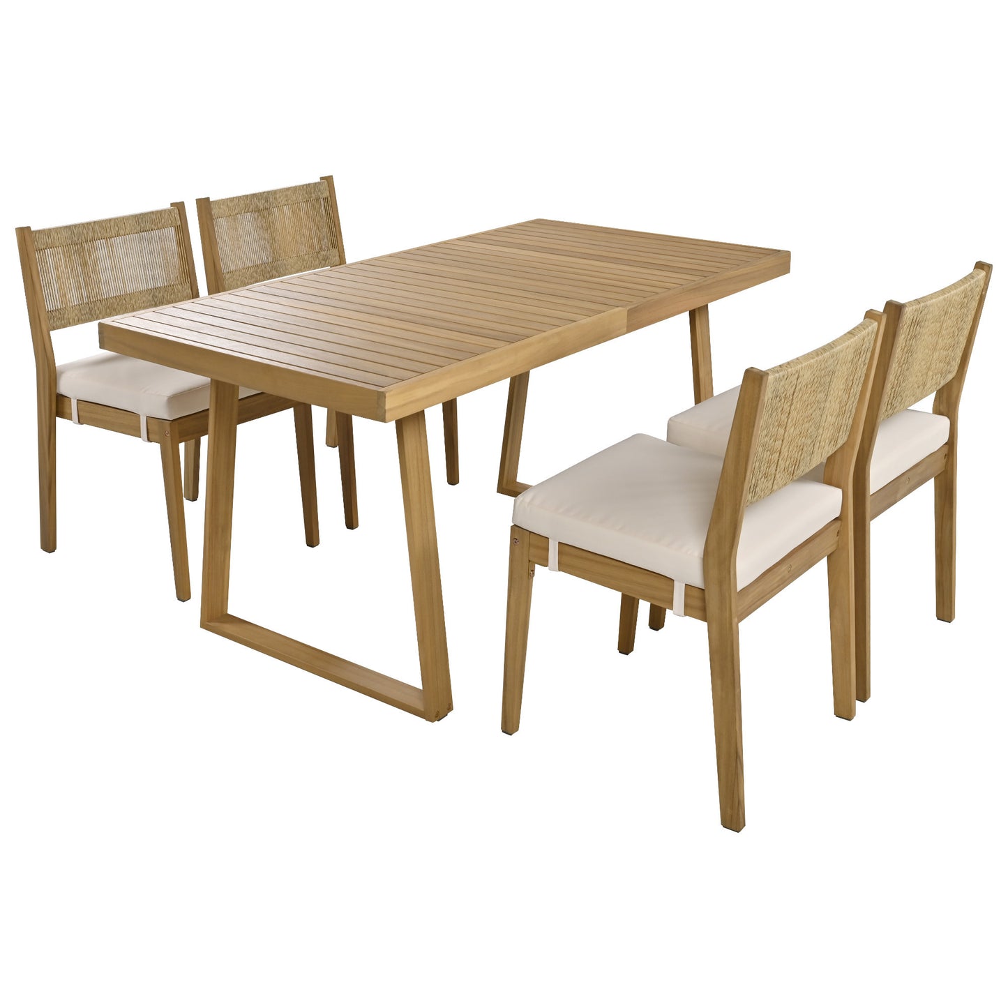 Multi-person Outdoor Dining Table and Chair Set, Thick Cushions