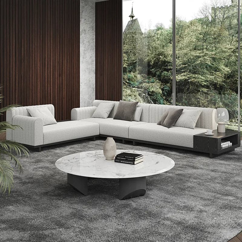 Contemporary Sectional: Cotton & Linen, Storage