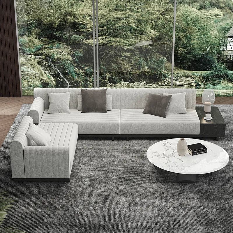Contemporary Sectional: Cotton & Linen, Storage