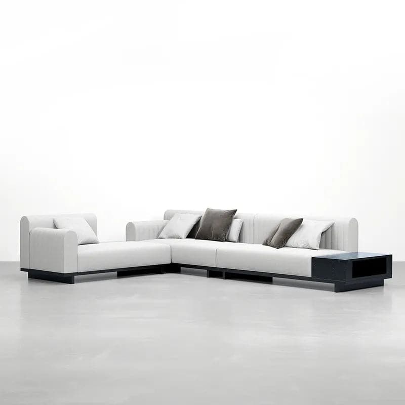 Contemporary Sectional: Cotton & Linen, Storage