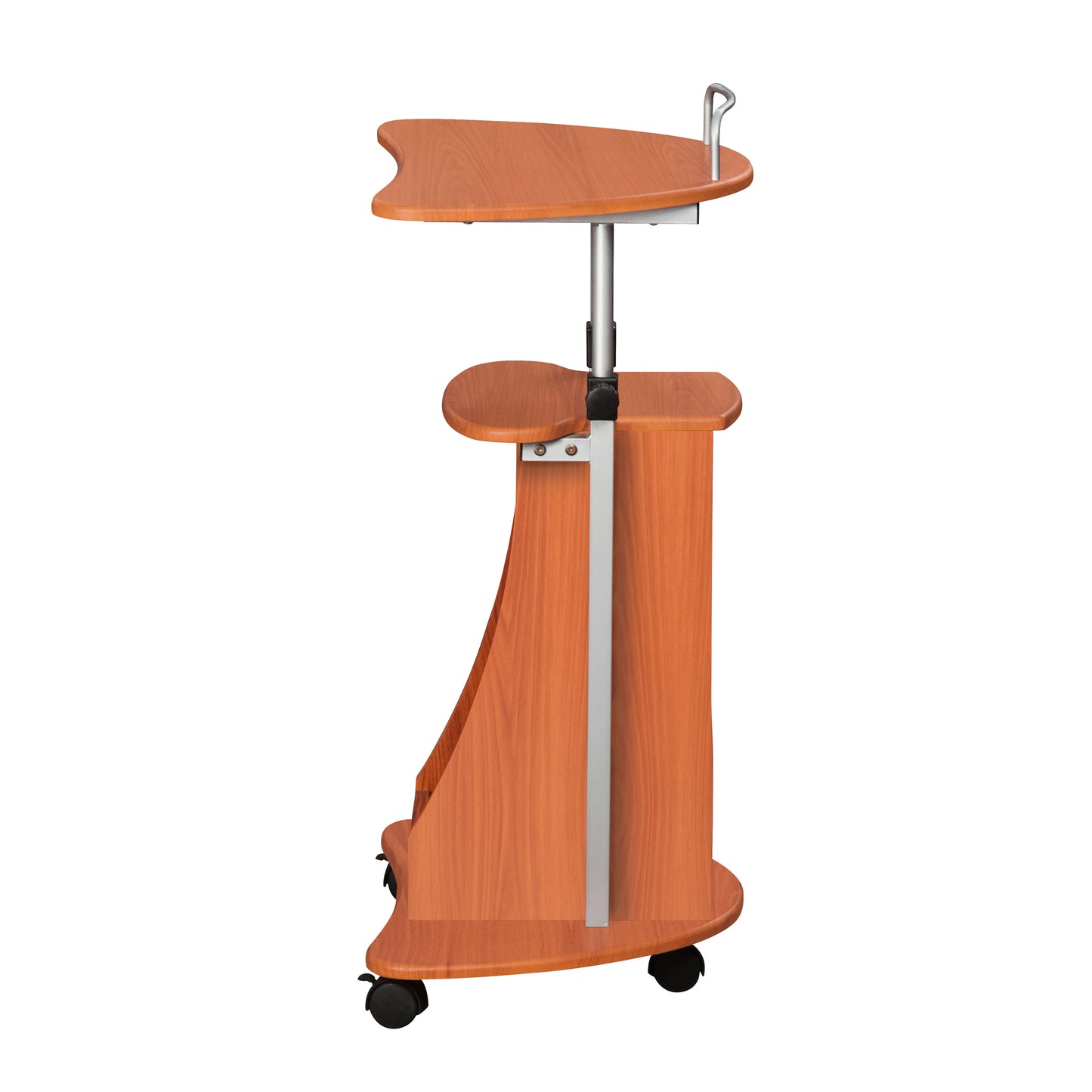 Techni Mobili Sit-to-Stand Rolling Adjustable Height Laptop Cart, Storage