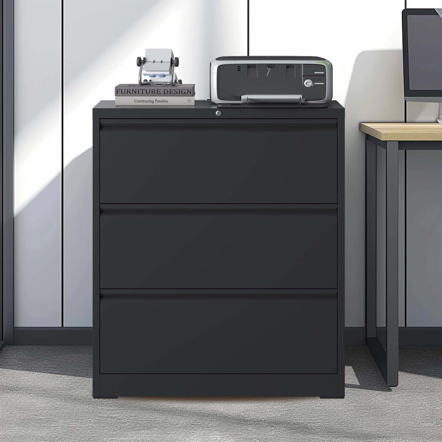 3 Drawer Filing Cabinet Lockable for Home Office