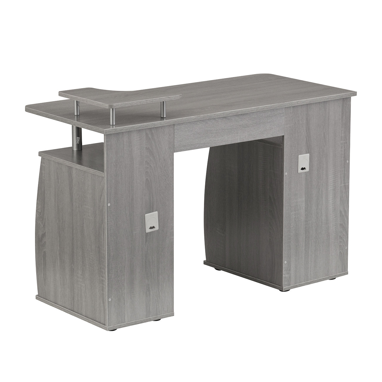 Computer Workstation Desk With Storage, Grey
