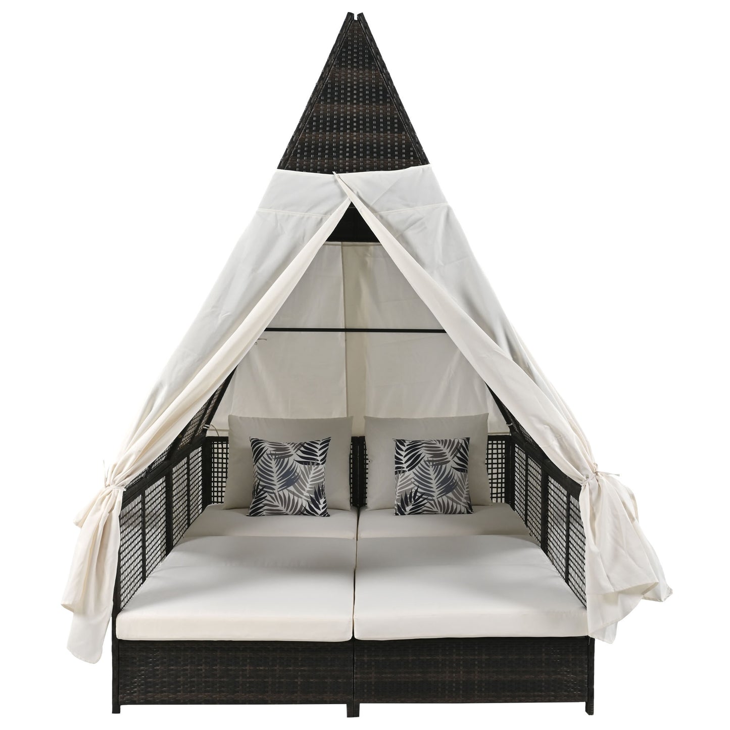 Outdoor Daybed Patio Lounge Bed, Adjustable Backrest
