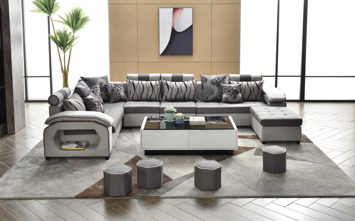 Selena Modular Tufted Sectional Style