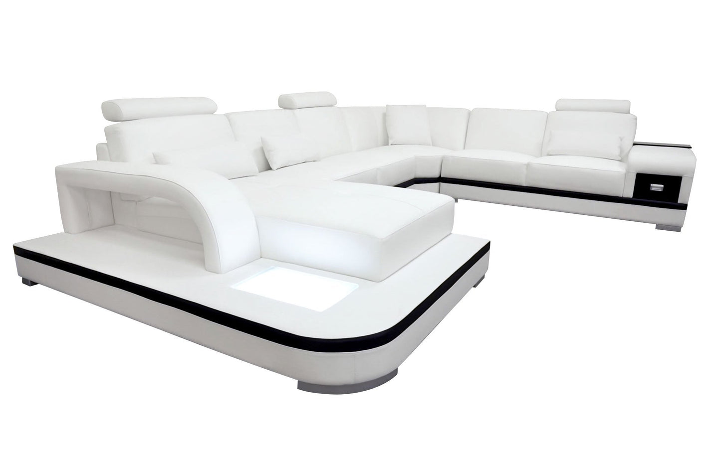 Leather Sectional with LED Lights