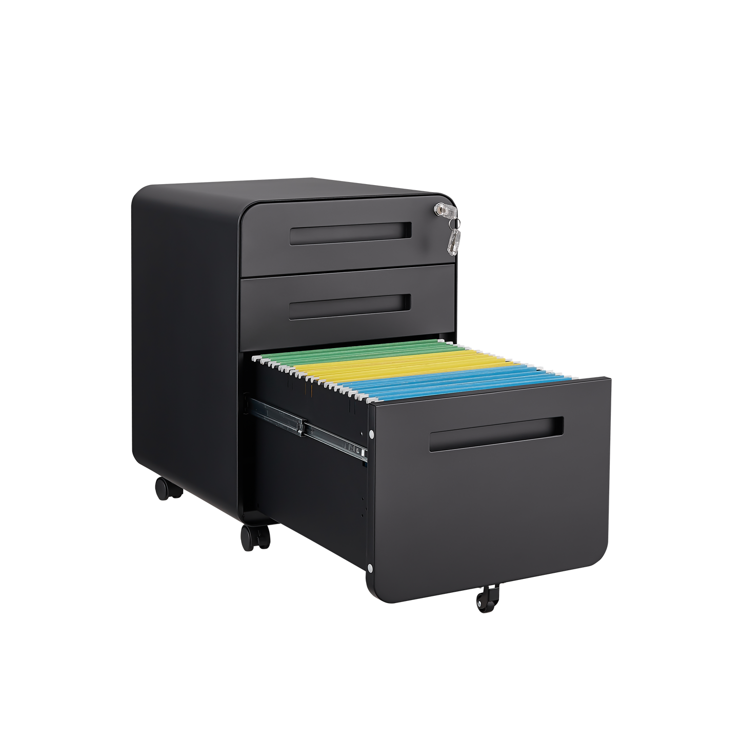 3 Drawer Mobile File Cabinet Under Desk Office