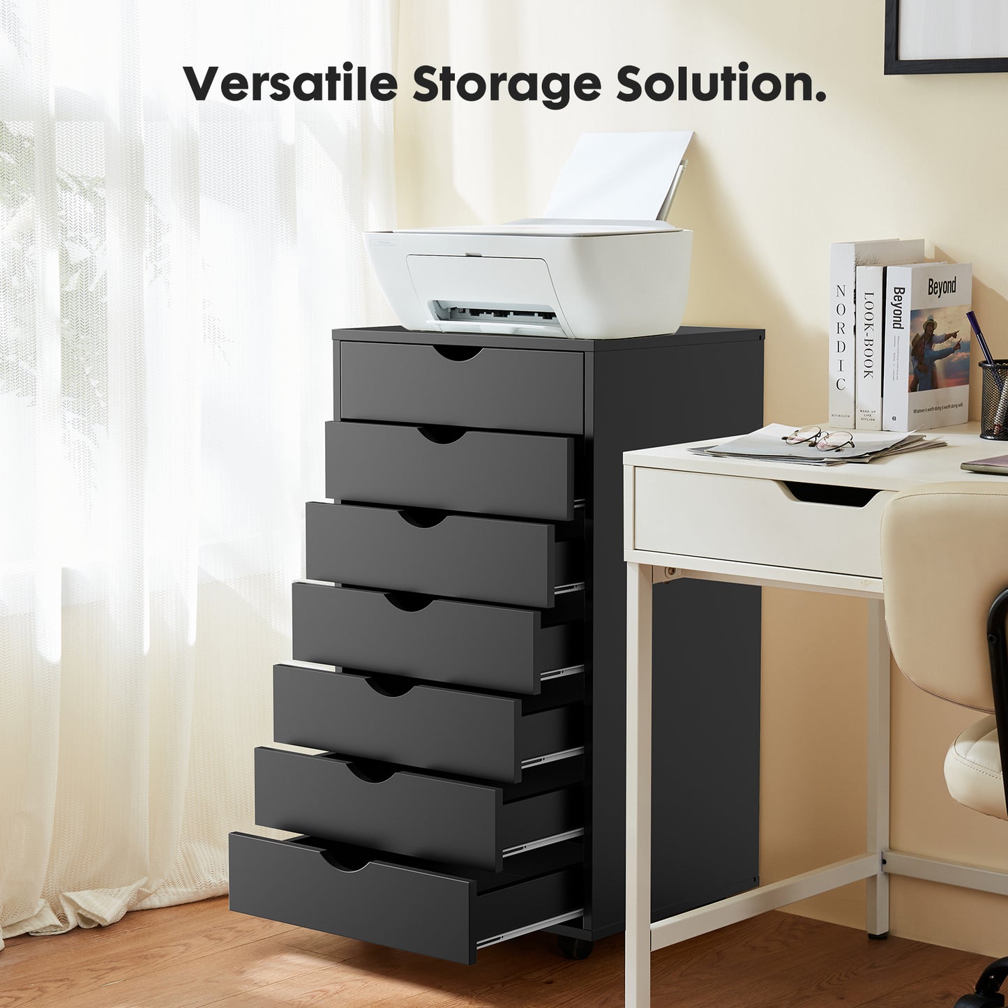 7 Drawer Chest - Storage Cabinets with Wheels Dressers