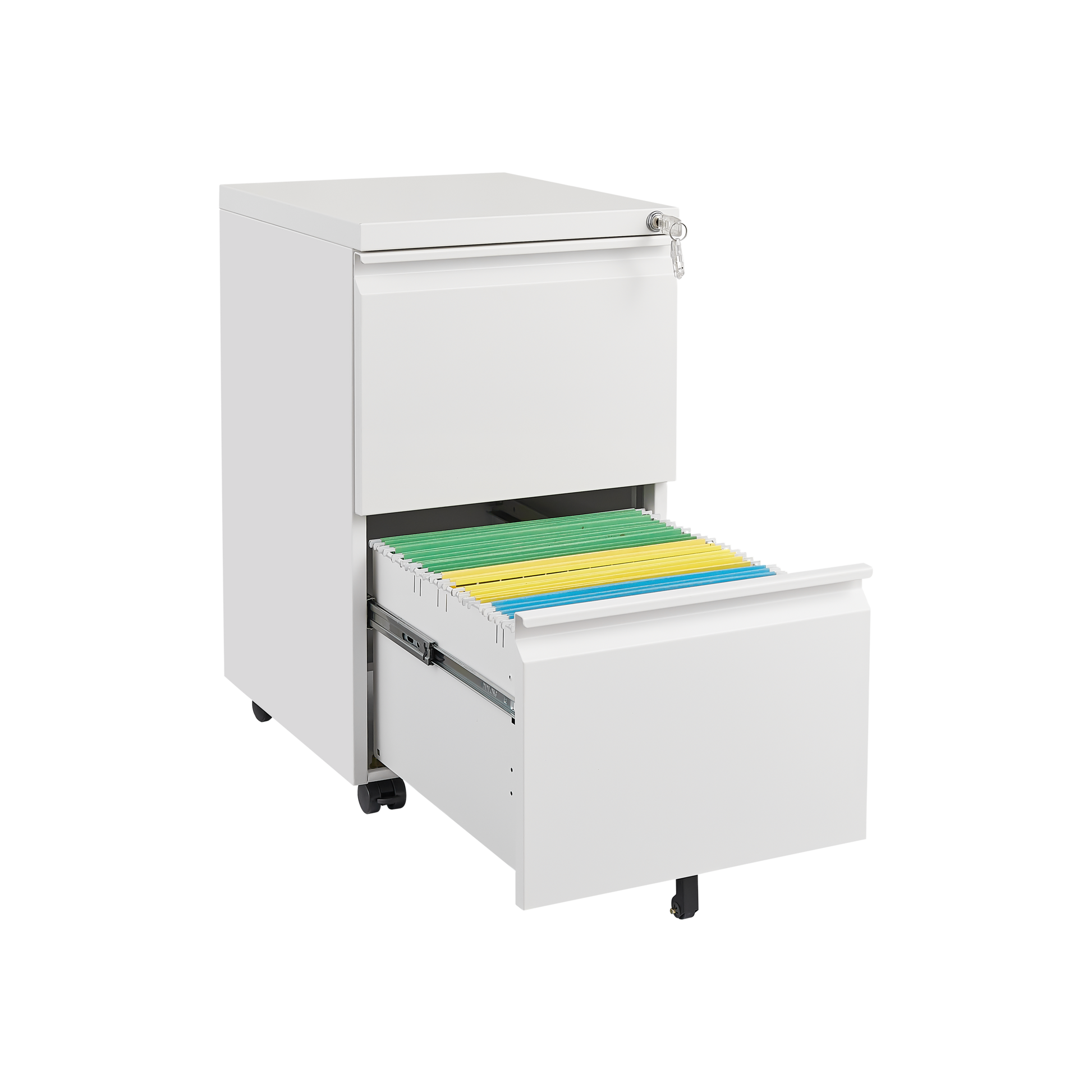 2 Drawer Mobile File Cabinet with Lock, Desk Office