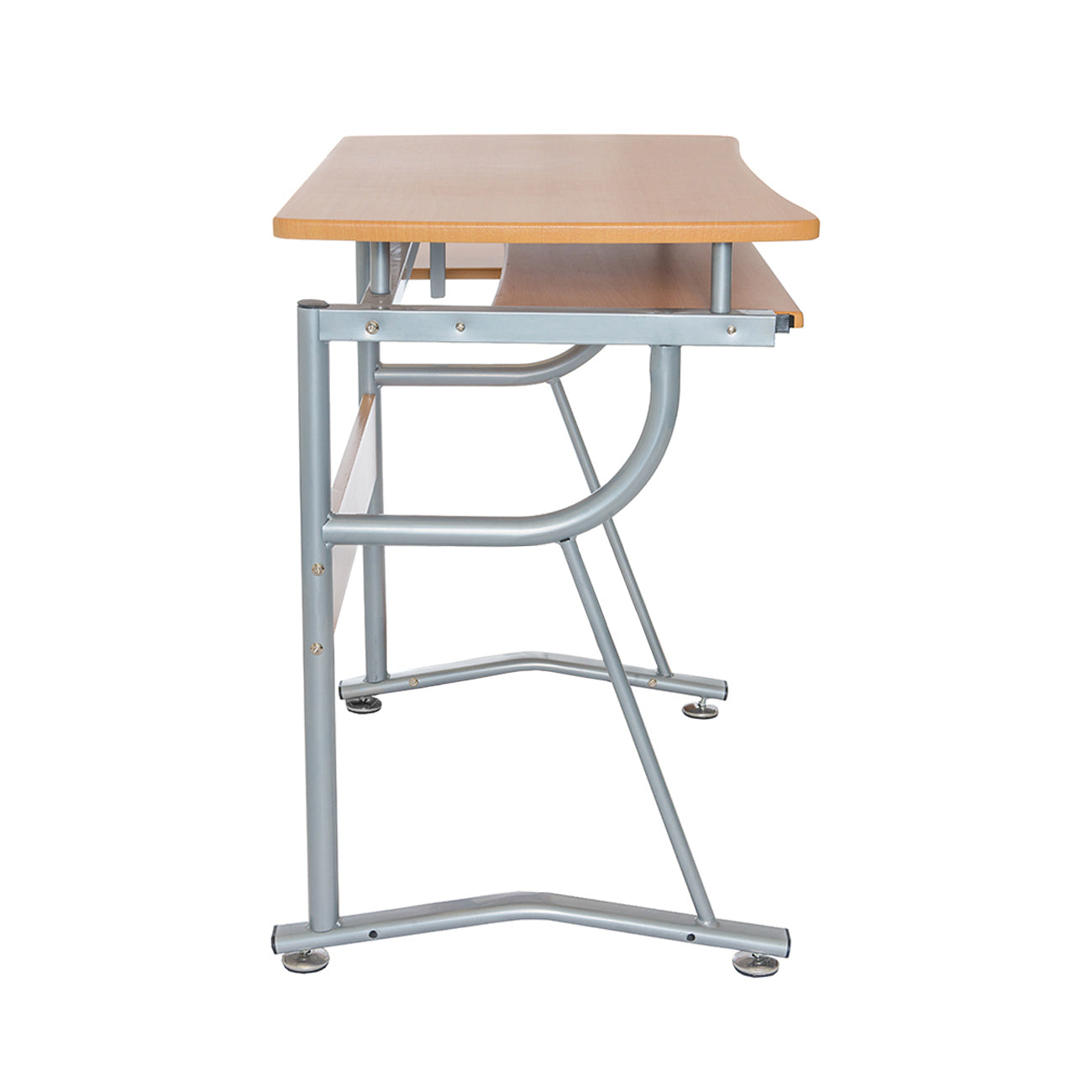 Techni Mobili Compact Computer Desk, Side Shelf, Keyboard Panel