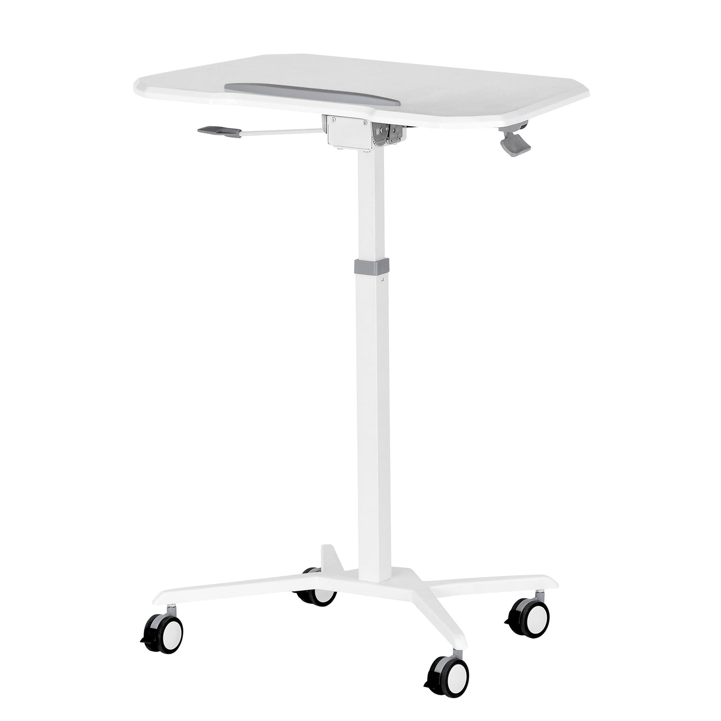Mobile Laptop Computer Stand, Height Adjustable, Tiltable Tabletop