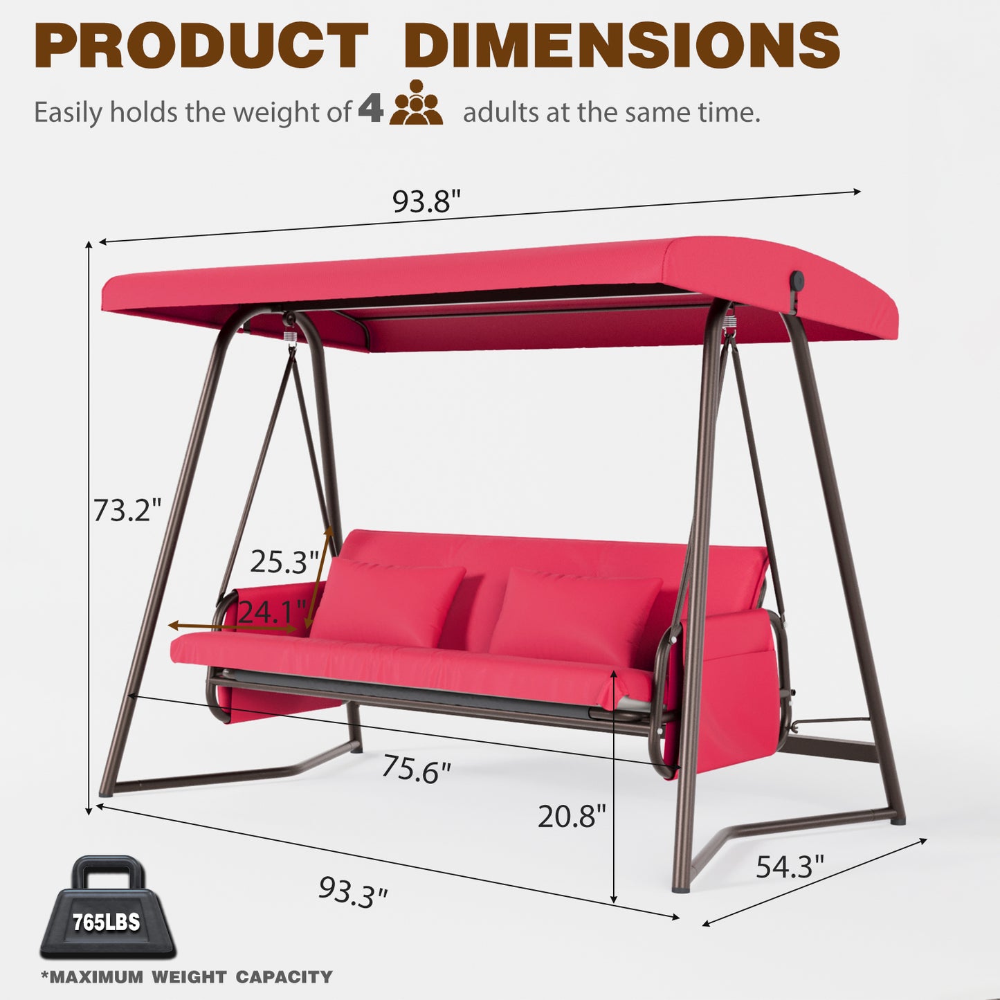 Outdoor Patio Swing Chair, bed, Cushion, Canopy
