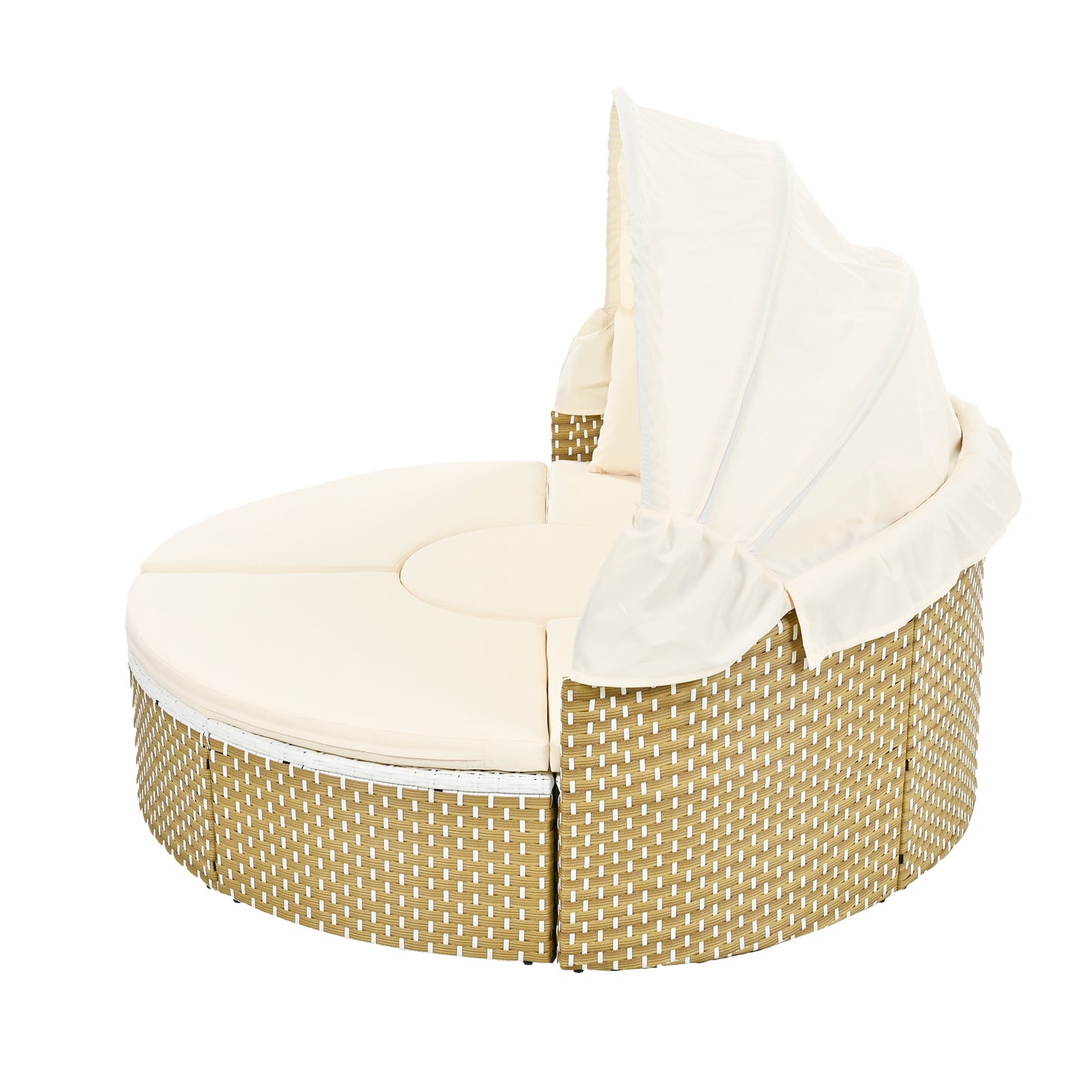 Patio Furniture Round Outdoor Sectional Sofa Set, Daybed