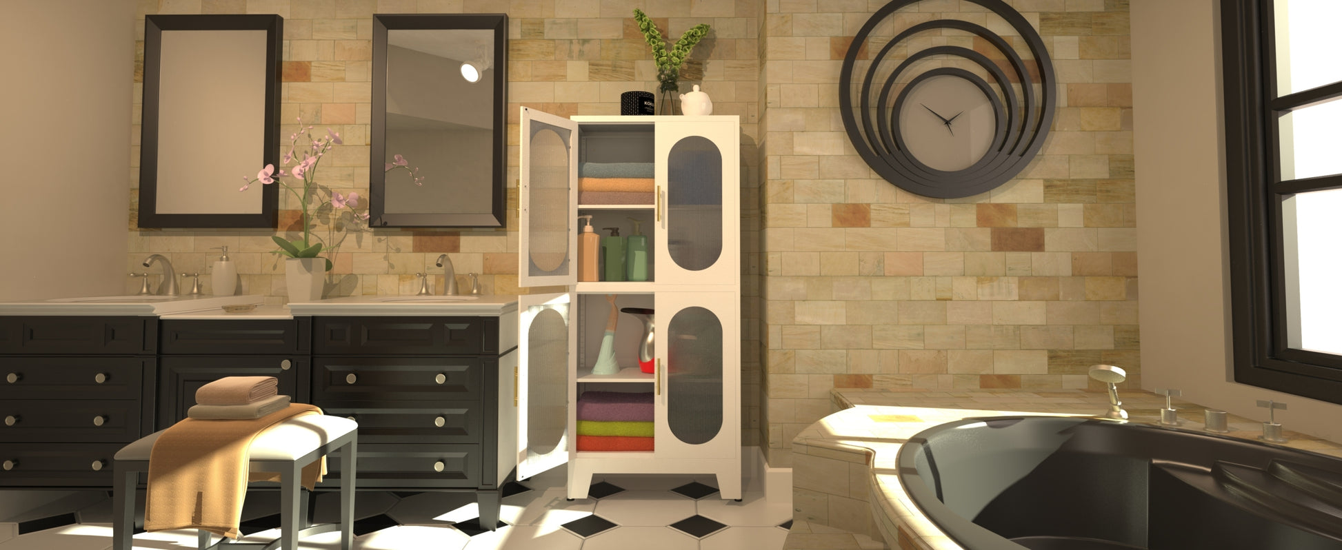 Metal Storage Cabinet, with Doors and Shelves