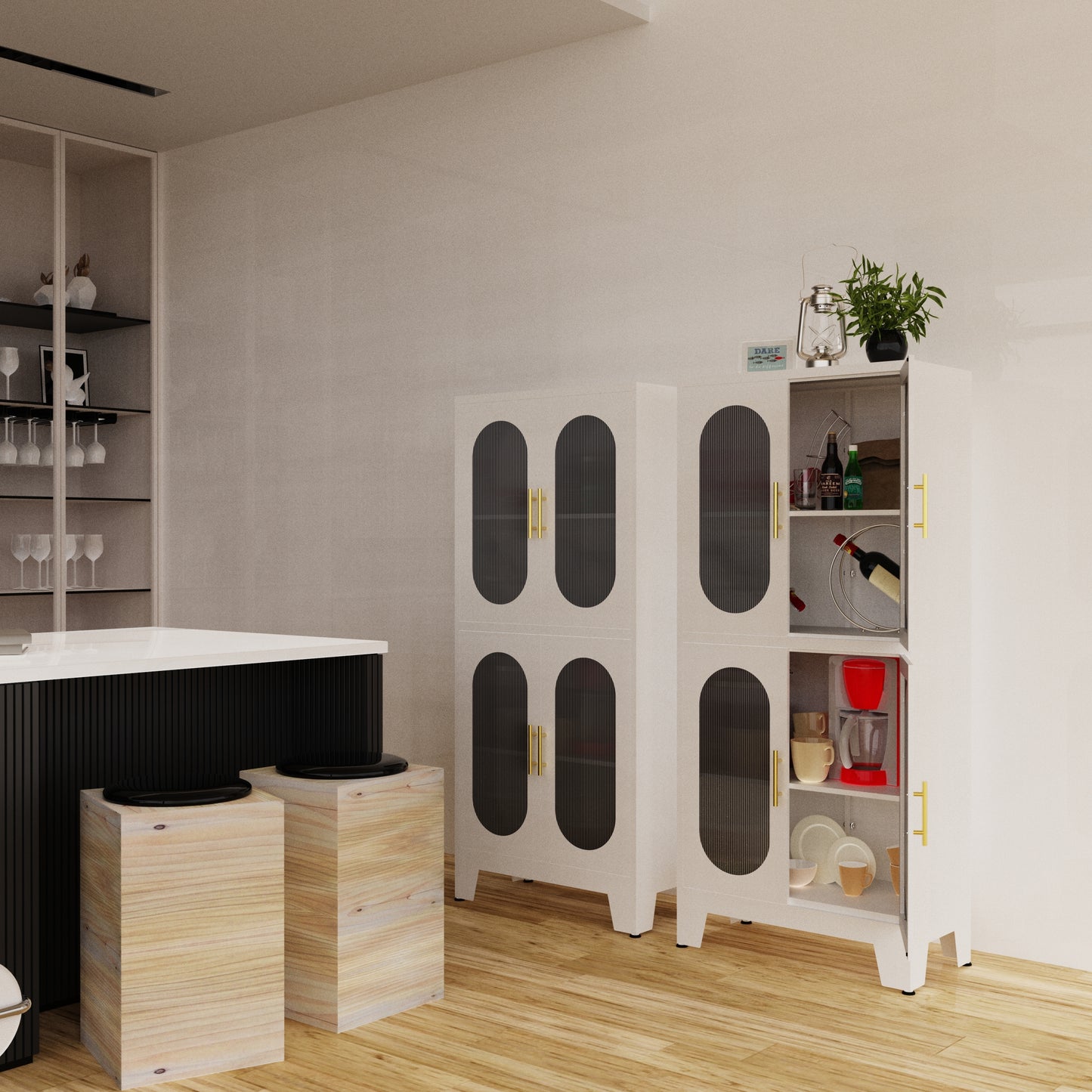 Metal Storage Cabinet, with Doors and Shelves