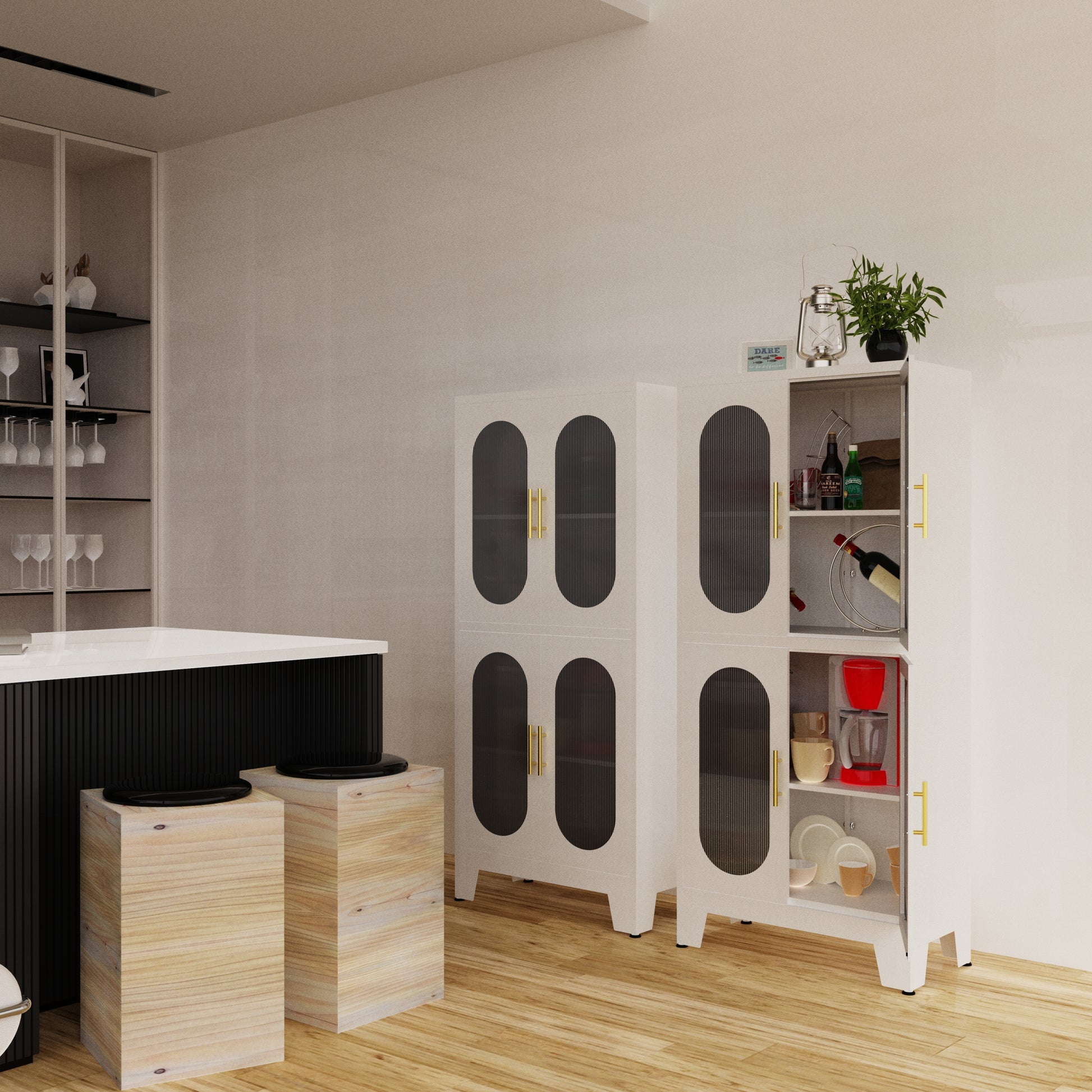 Metal Storage Cabinet, with Doors and Shelves