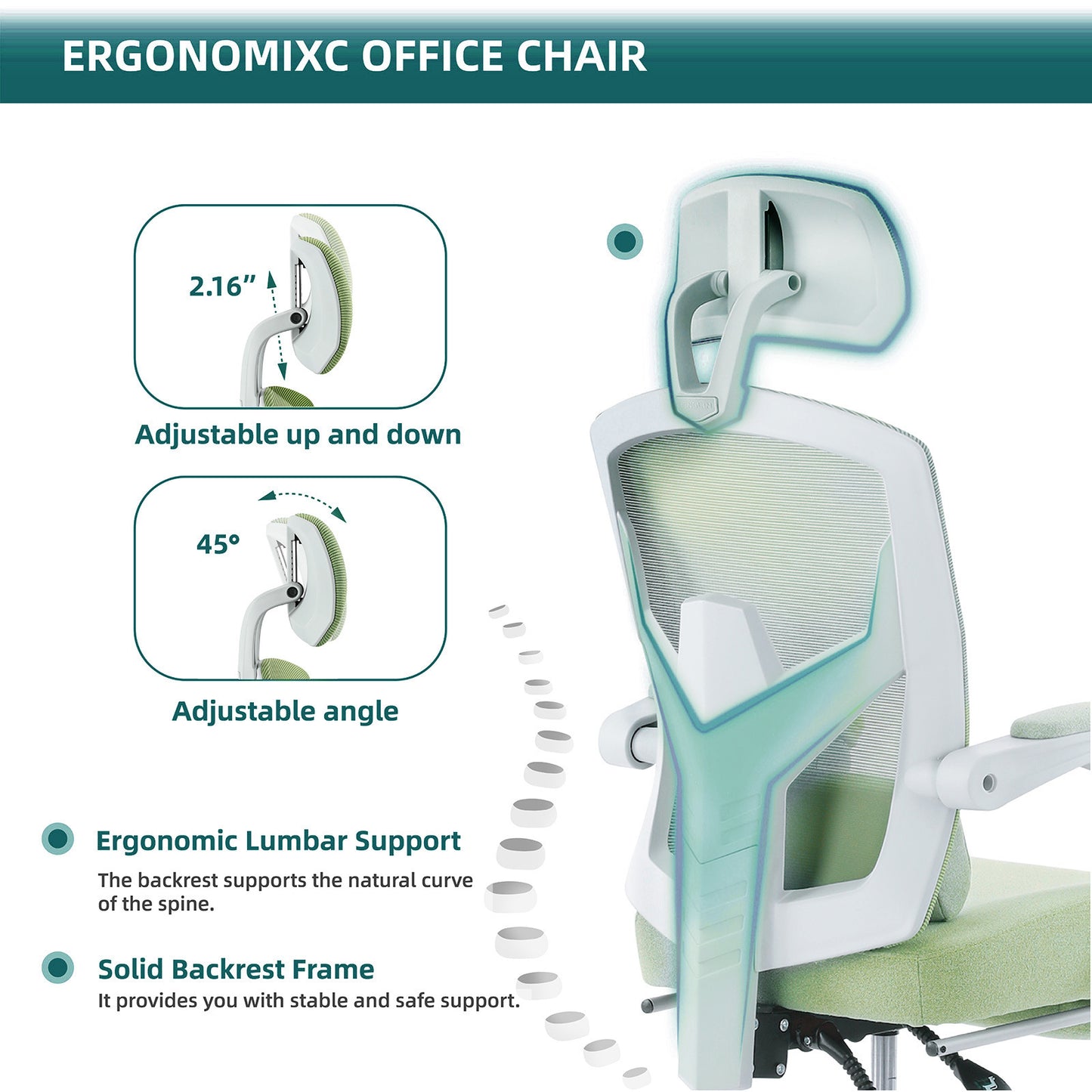 Ergonomic Office Chair Lumbar Support Pillow Computer Desk Chair