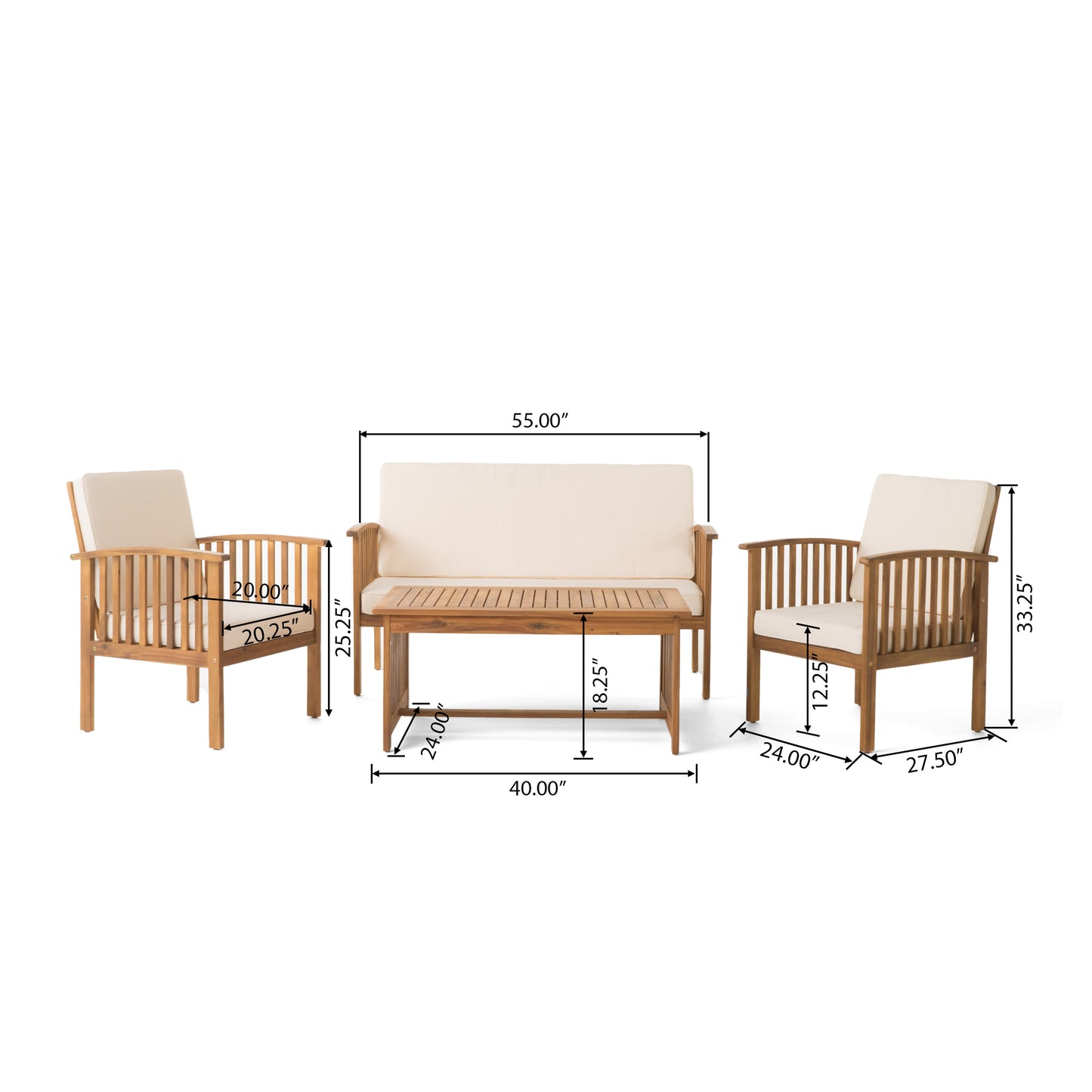 CASA ACACIA 4PC CHAT SET