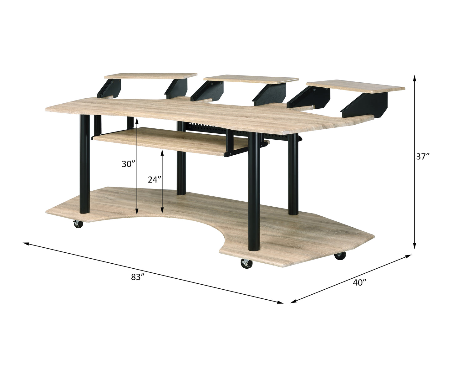 ACME Eleazar Computer Desk, Natural Oak