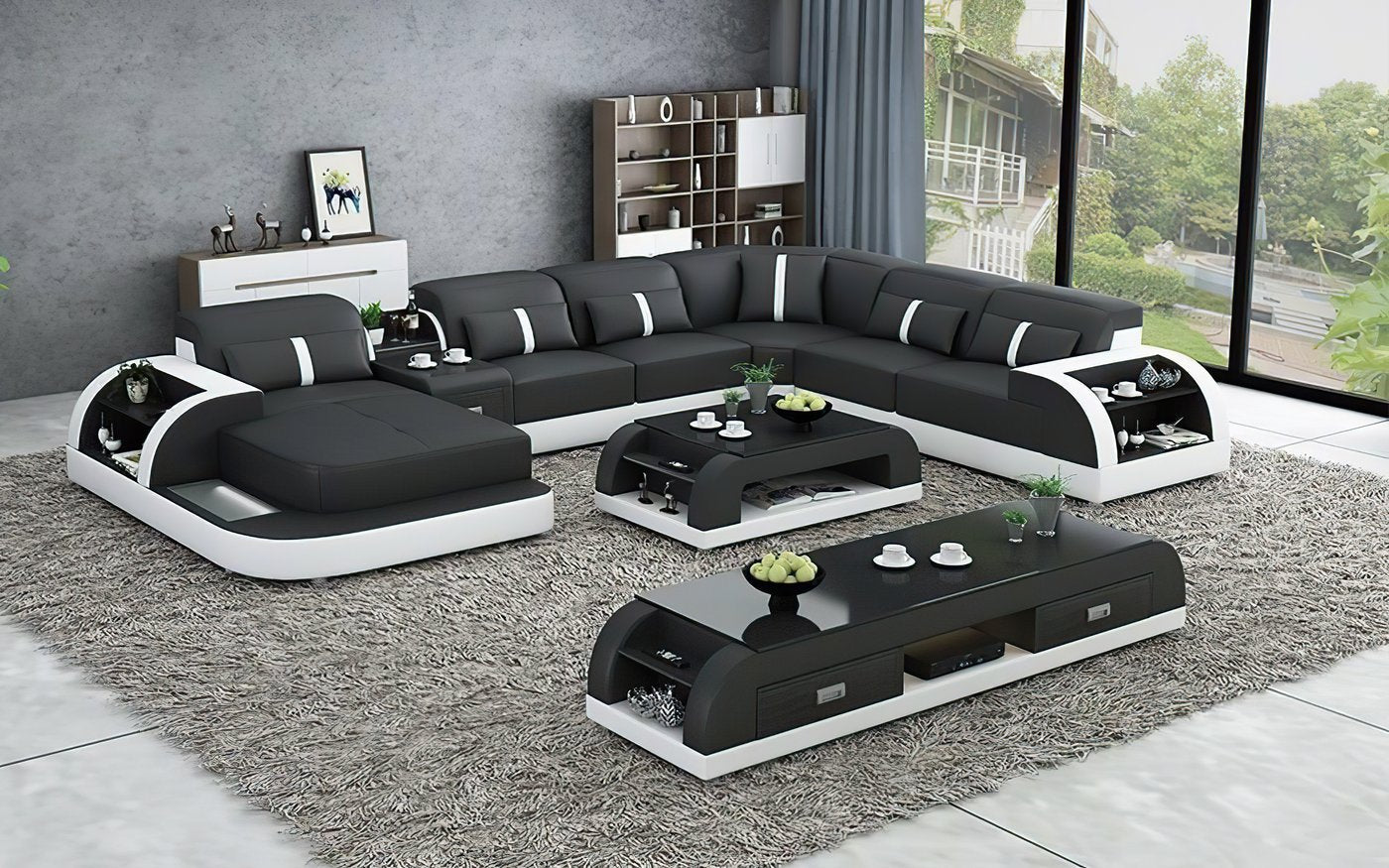 Modern LED Light Sectional Sofa
