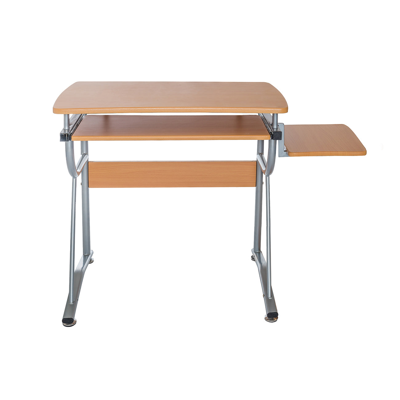 Techni Mobili Compact Computer Desk, Side Shelf, Keyboard Panel