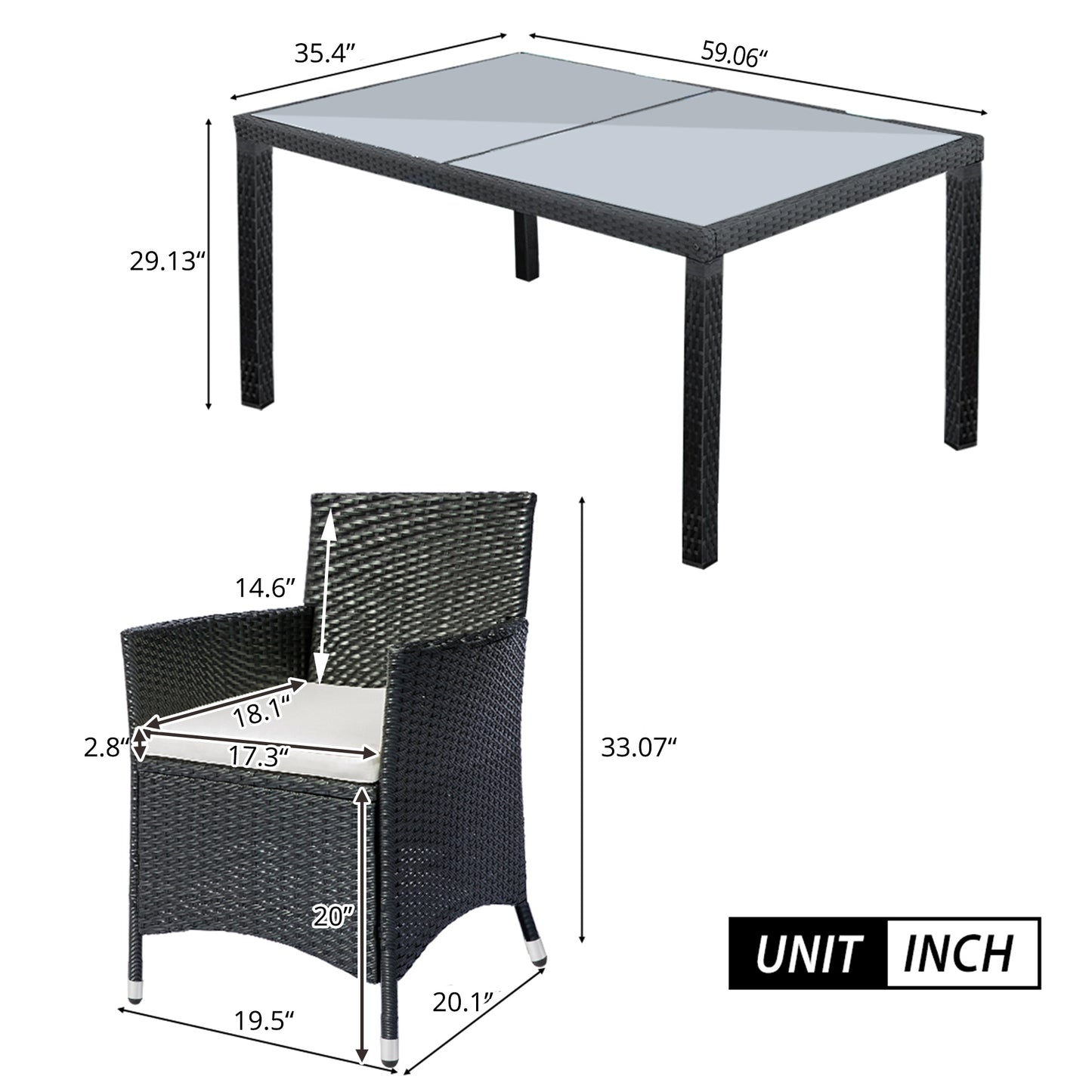 7-piece Patio Outdoor Dining set