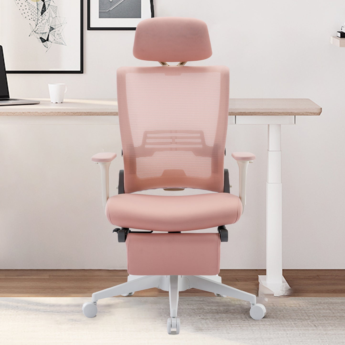 High Back Office Chair tilt function, pink