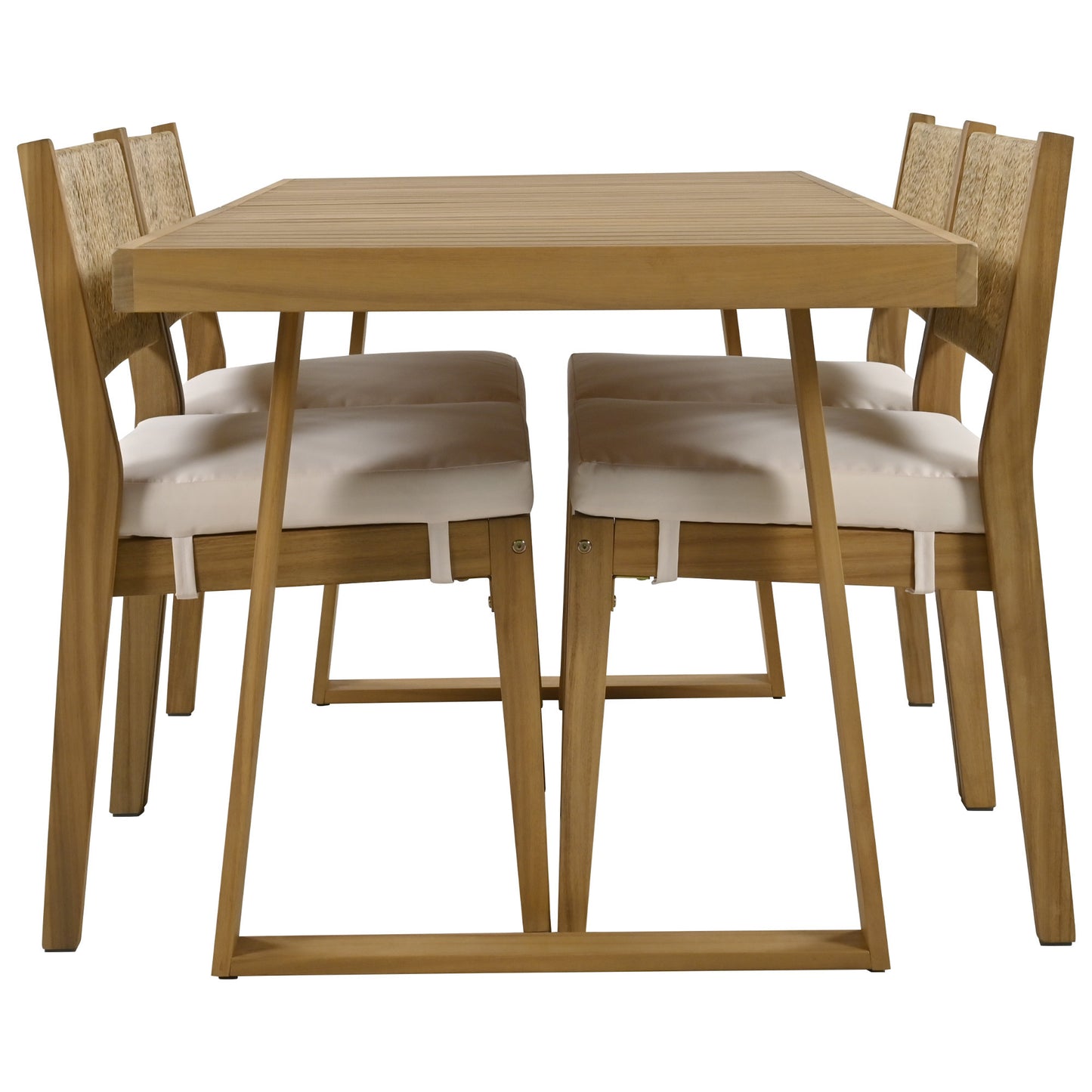 Multi-person Outdoor Dining Table and Chair Set, Thick Cushions