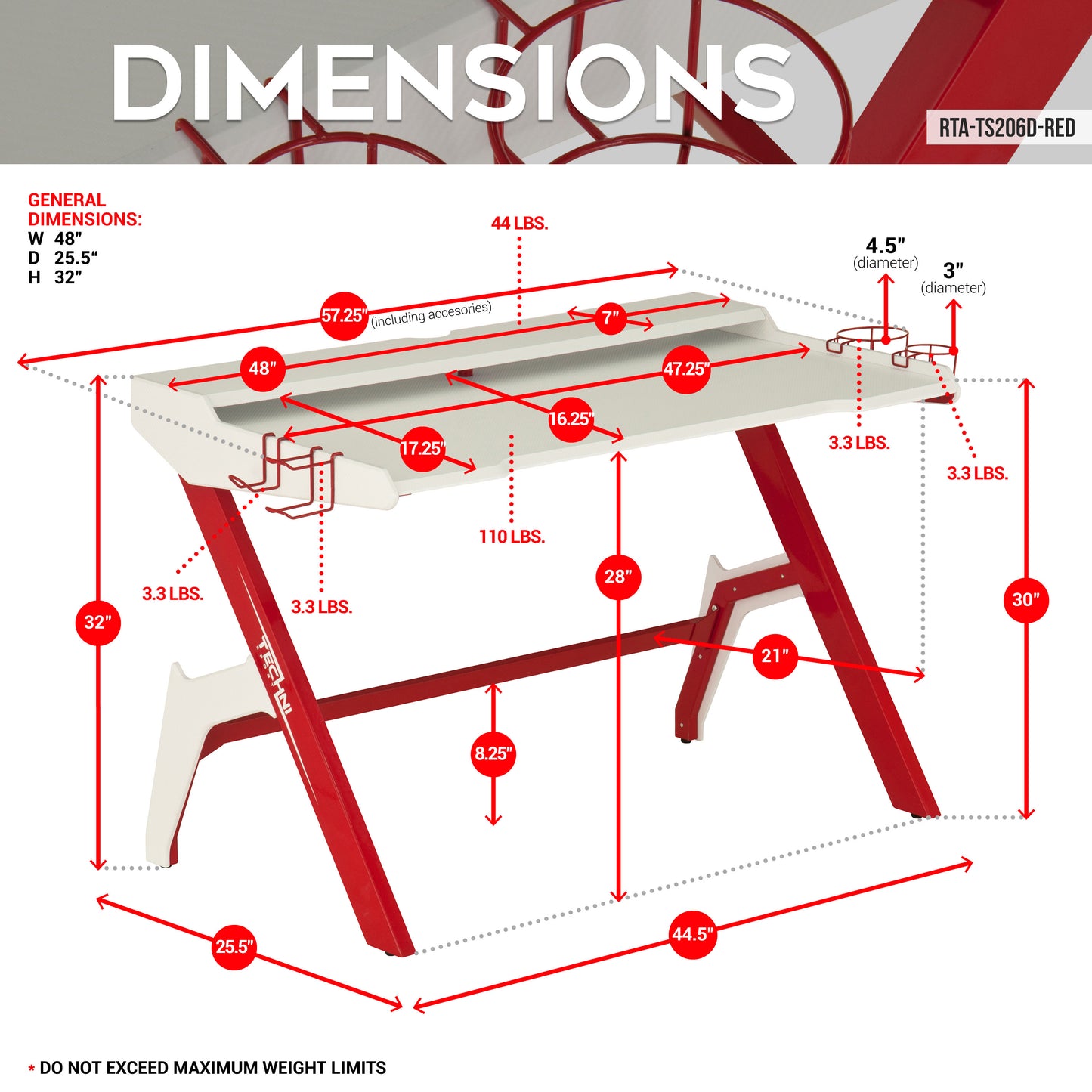 Ergonomic Computer Gaming Desk Workstation, Cupholder, Headphone Hook,
