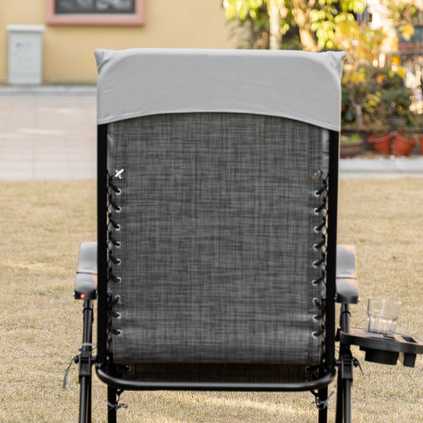 Zero Gravity Chair, Folding Reclining Lounge Chair, Padded Cushion, Side Tray