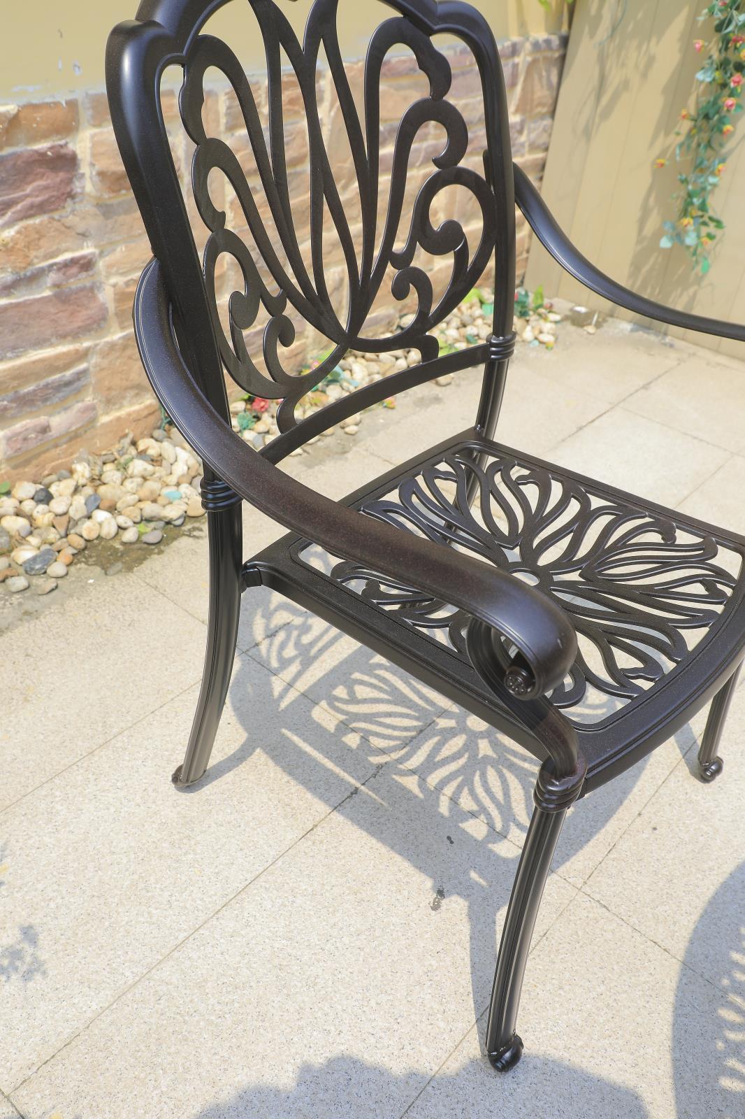 5PCS Outdoor Patio Furniture Dining Table Set All-Weather Cast Aluminum