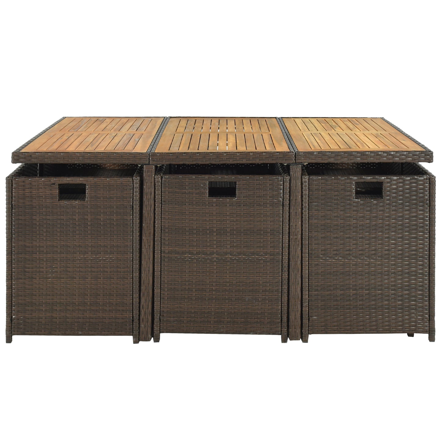 11-Piece Patio All-Weather P Dining Table Set Tabletop