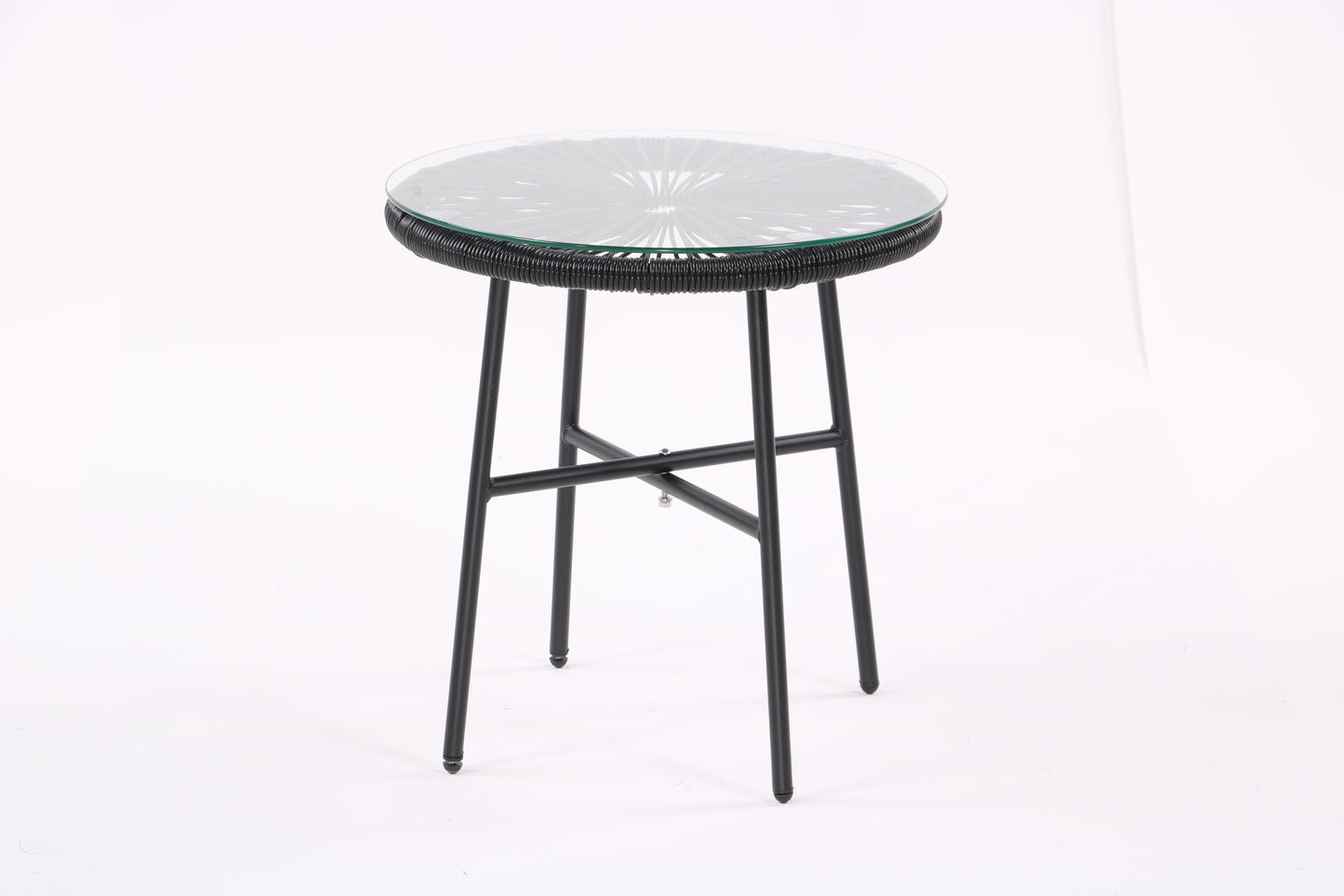 3 Piece Patio Bistro Conversation Set with Side Table, All-Weather