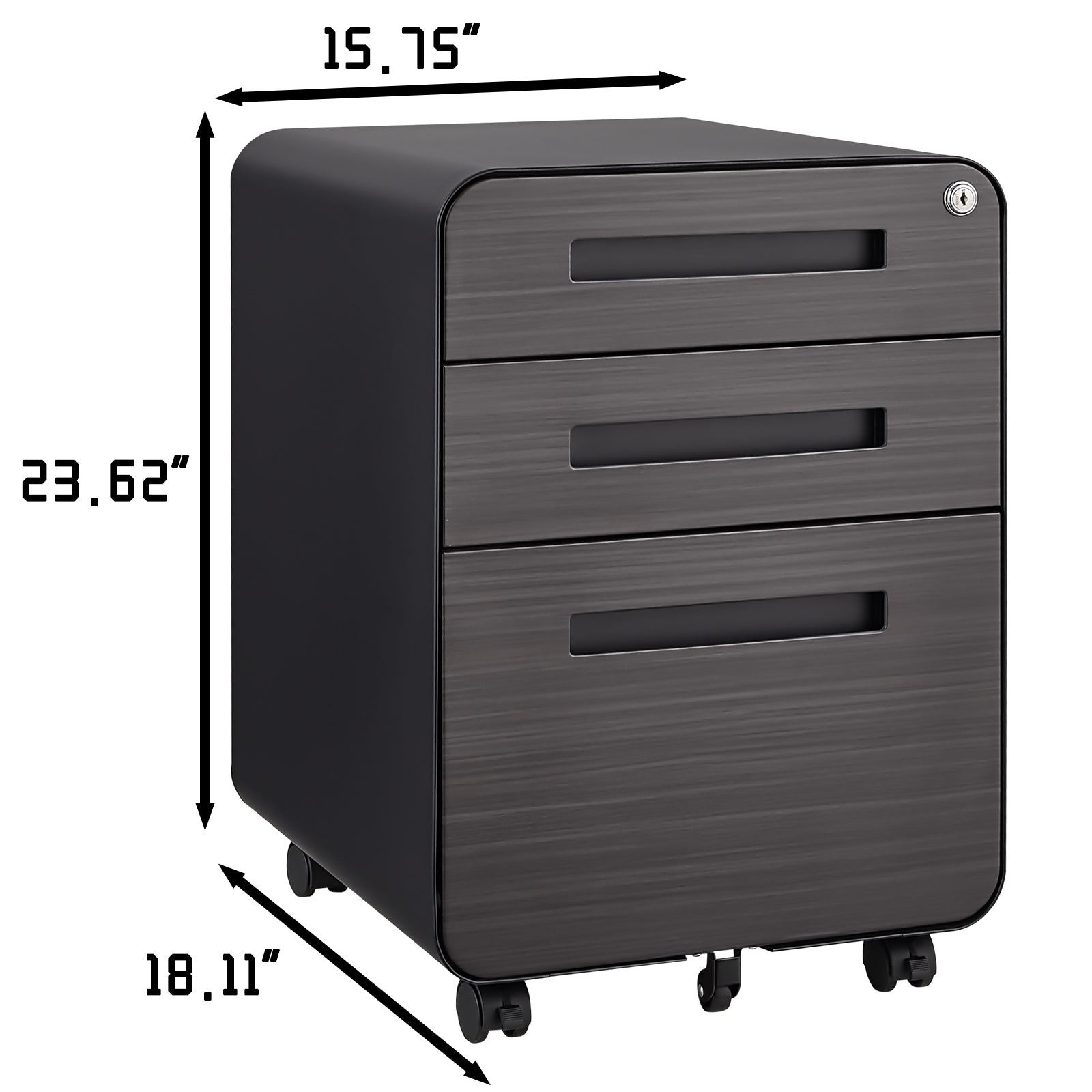 3 Drawer Mobile File Cabinet Under Desk Office