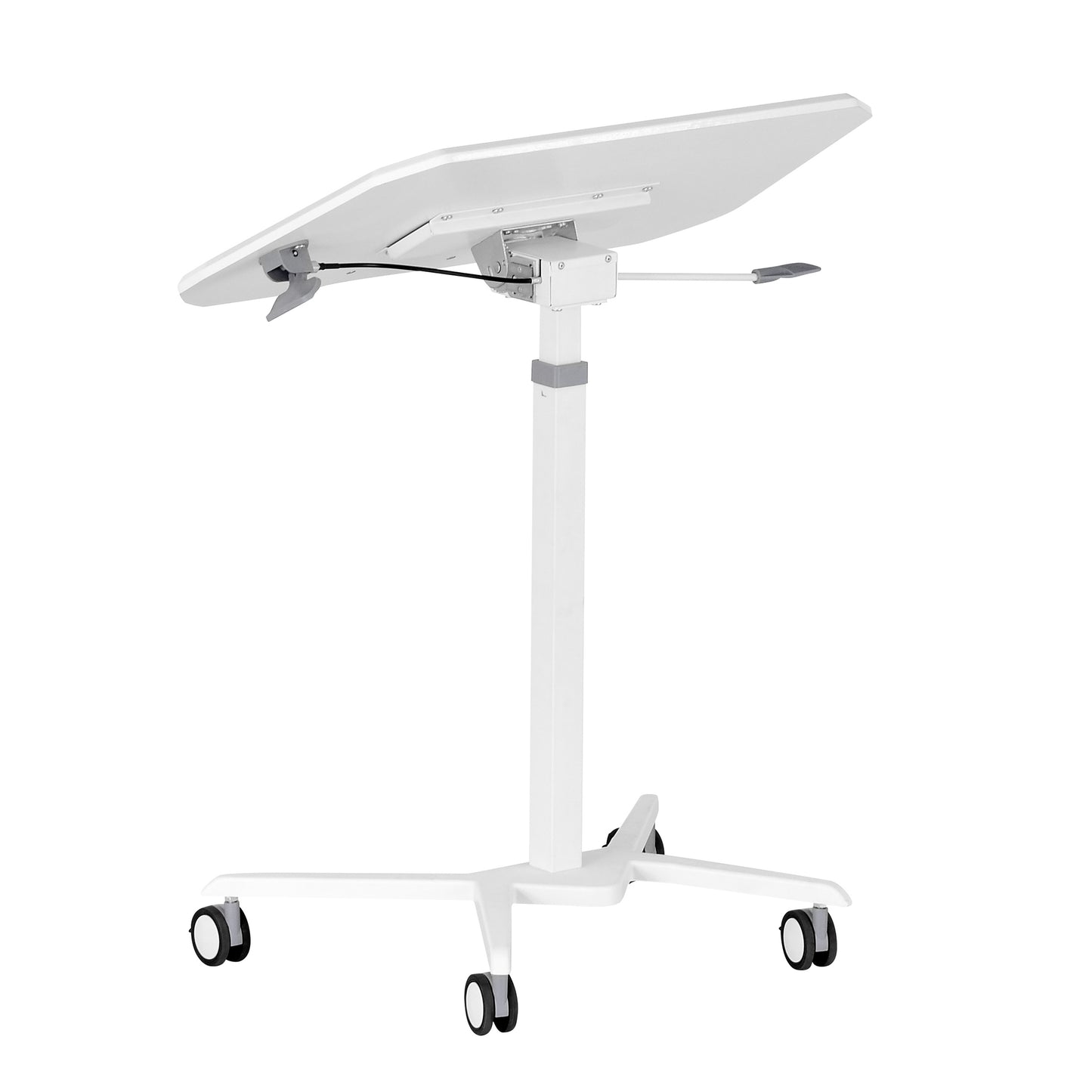 Mobile Laptop Computer Stand, Height Adjustable, Tiltable Tabletop
